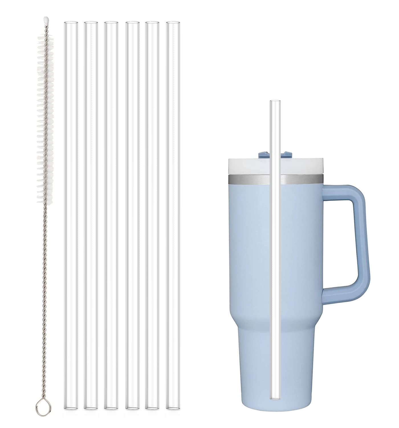 Replacement Straws for 40oz & 30oz Tumbler | 6-Pack with Cleaning Brush