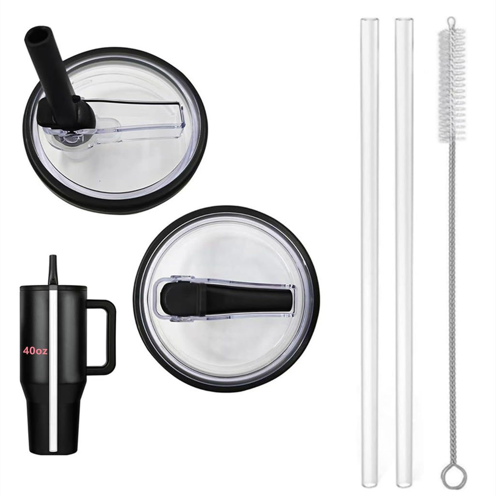 2-Pack Replacement Flip Straw Lid for HydroJug 40 oz Tumbler | Spill-Proof & Leak-Proof Cup Cover