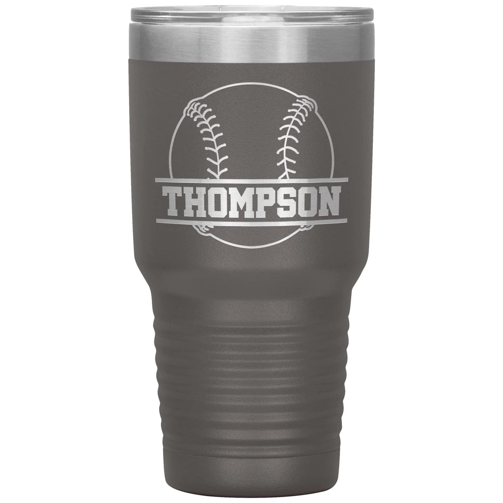 Personalized Baseball Tumbler with Name | 30oz Insulated Stainless Steel Baseball Travel Mug