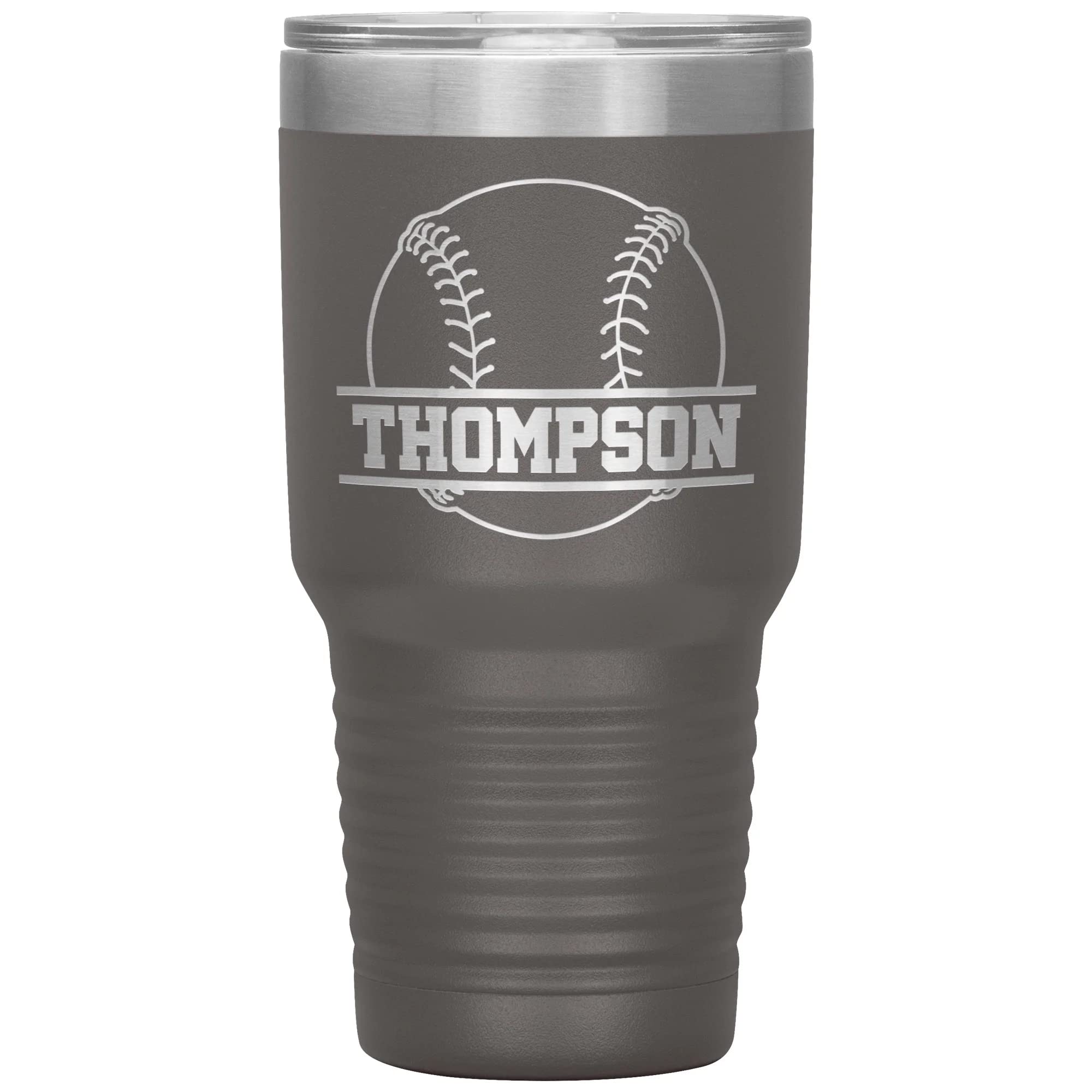 Personalized Baseball Tumbler with Name | 30oz Insulated Stainless Steel Baseball Travel Mug