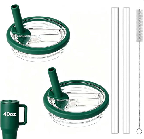 2-Pack Replacement Flip Straw Lid for HydroJug 40 oz Tumbler | Spill-Proof & Leak-Proof Cup Cover