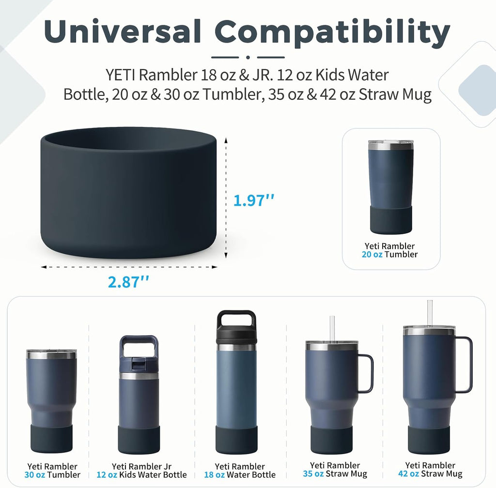 Silicone Boot for Rambler (2-Pack) | Fits 12oz 18oz Bottles & 20-30oz Tumblers