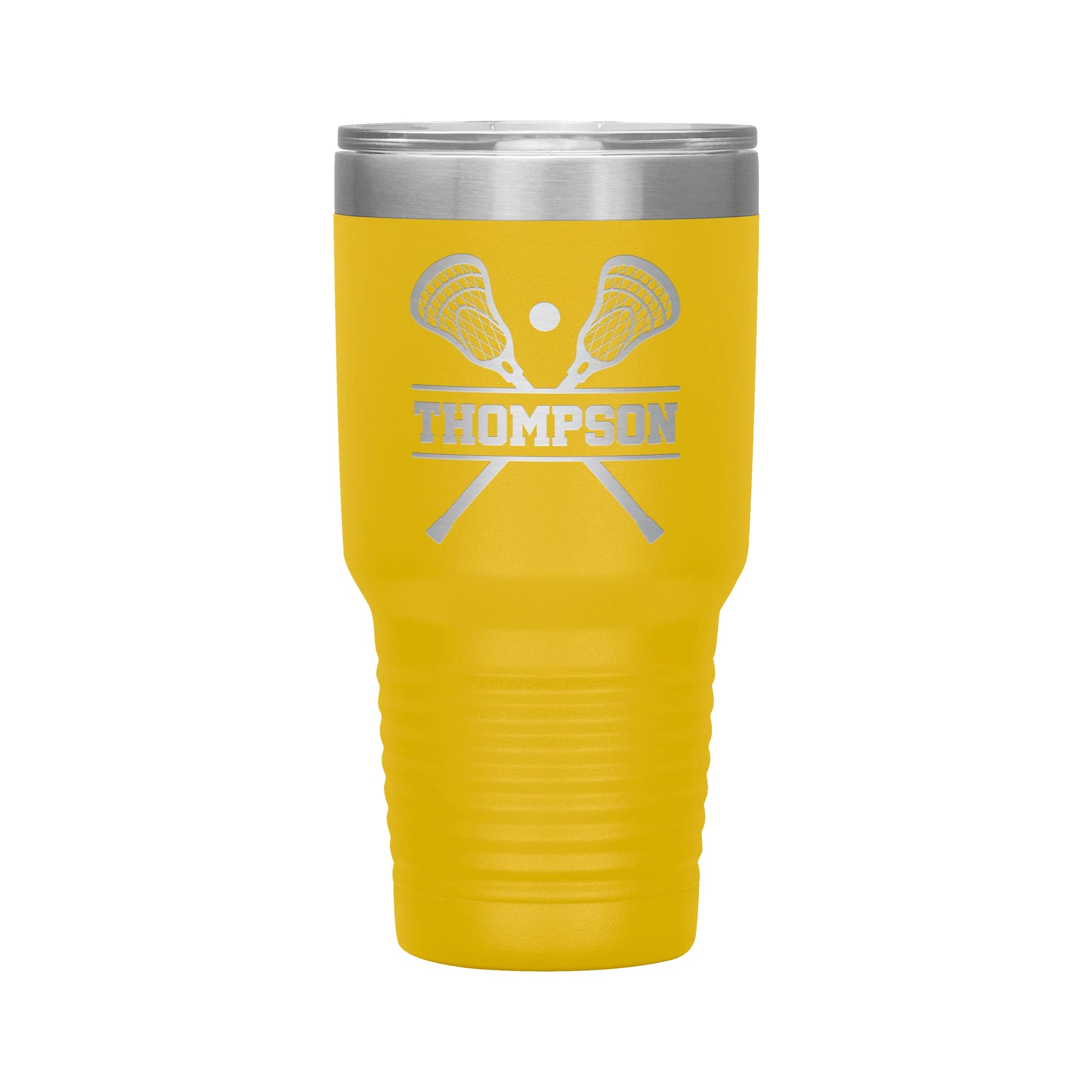 Personalized Lacrosse Tumbler with Name | 30oz Engraved Insulated Travel Mug