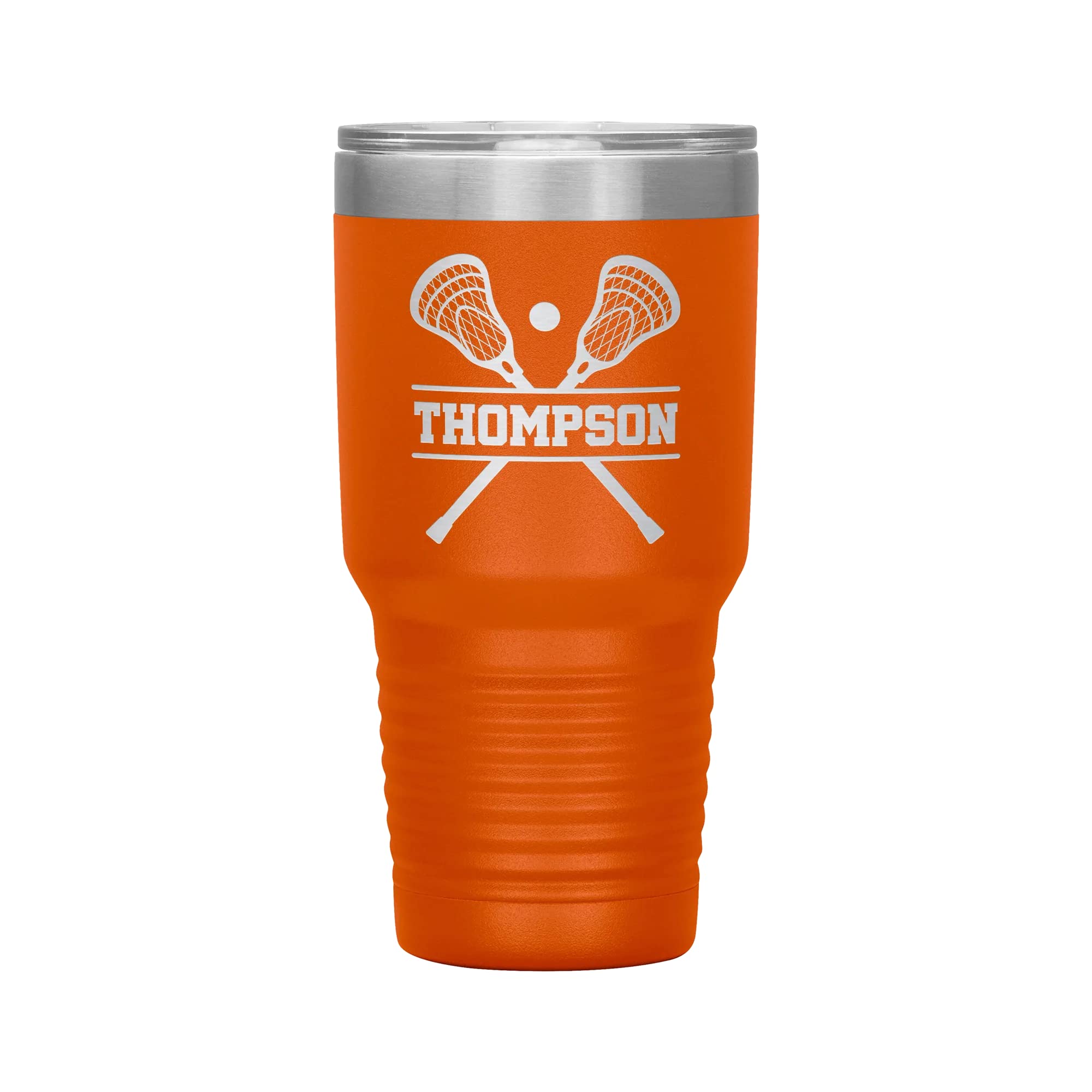 Personalized Lacrosse Tumbler with Name | 30oz Engraved Insulated Travel Mug