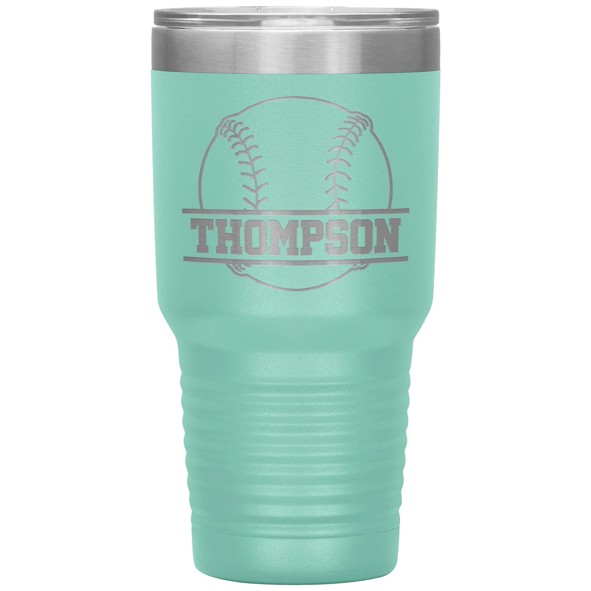 Personalized Baseball Tumbler with Name | 30oz Insulated Stainless Steel Baseball Travel Mug