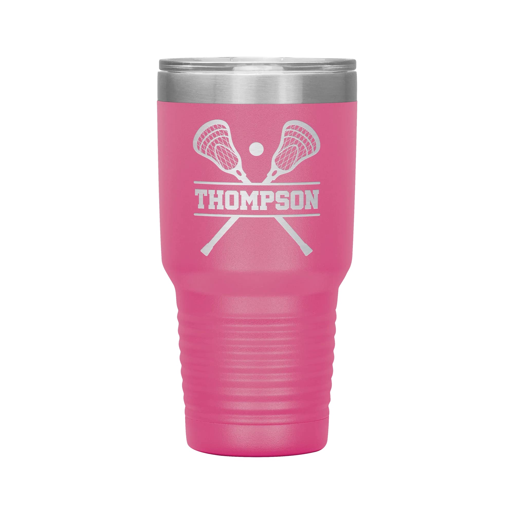 Personalized Lacrosse Tumbler with Name | 30oz Engraved Insulated Travel Mug