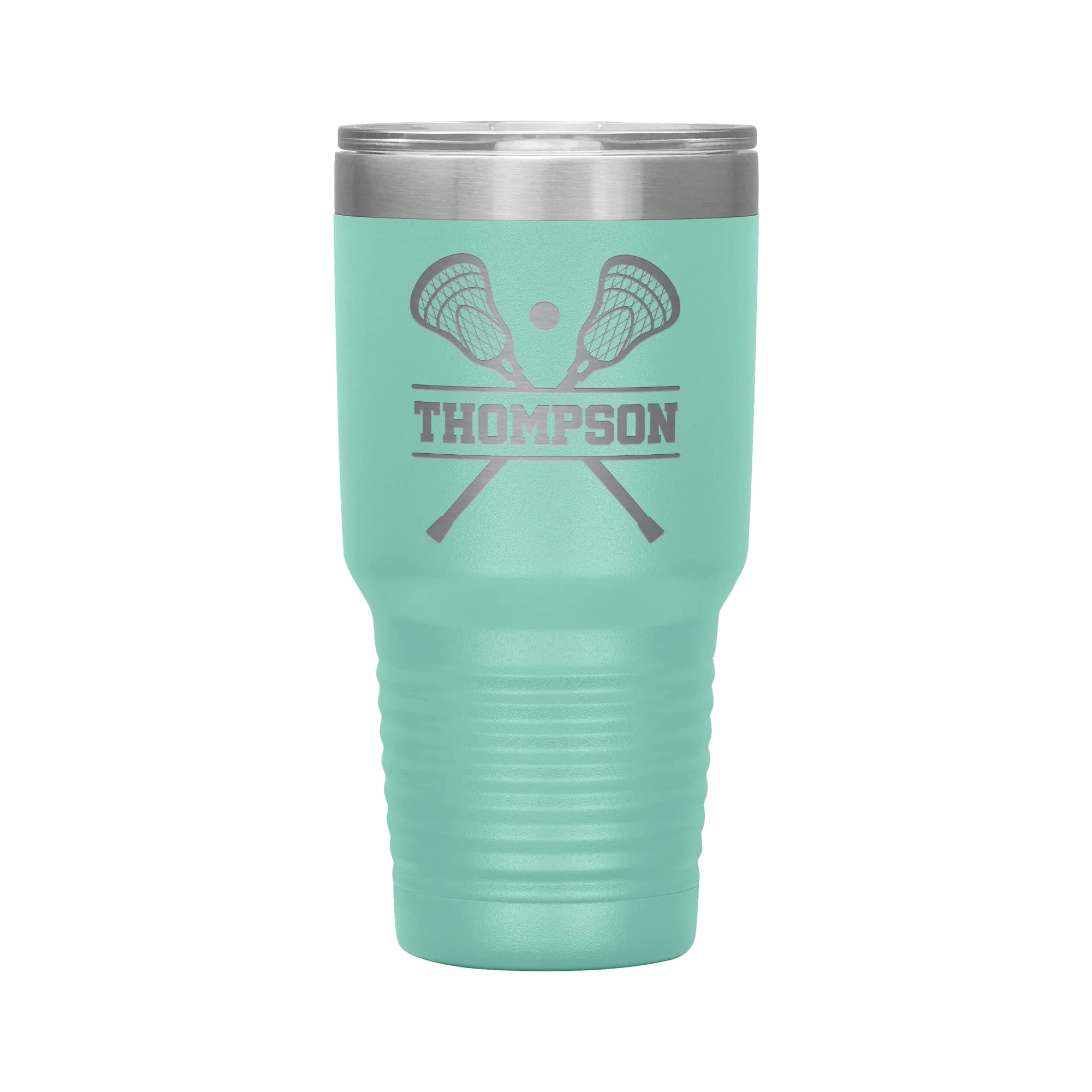 Personalized Lacrosse Tumbler with Name | 30oz Engraved Insulated Travel Mug