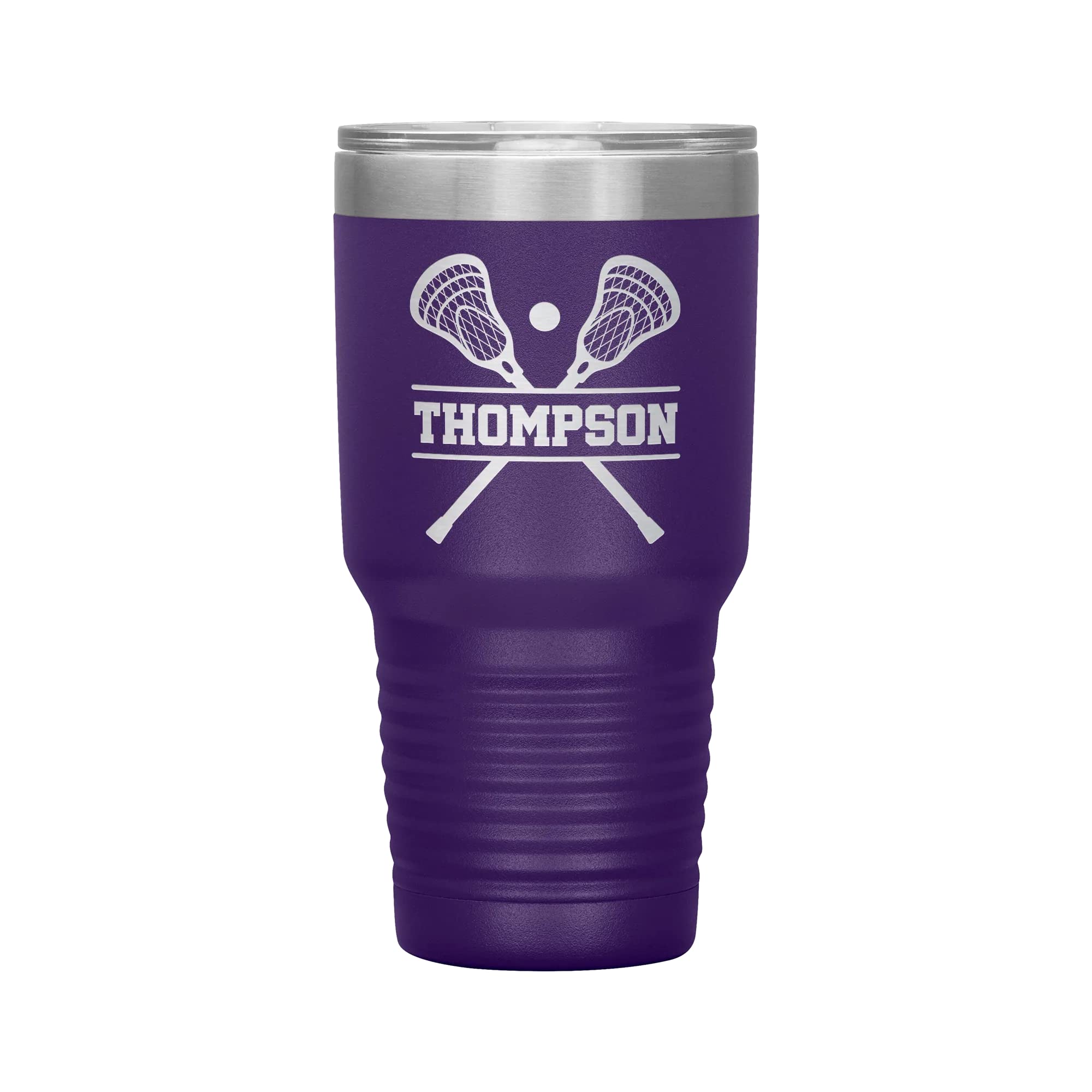 Personalized Lacrosse Tumbler with Name | 30oz Engraved Insulated Travel Mug