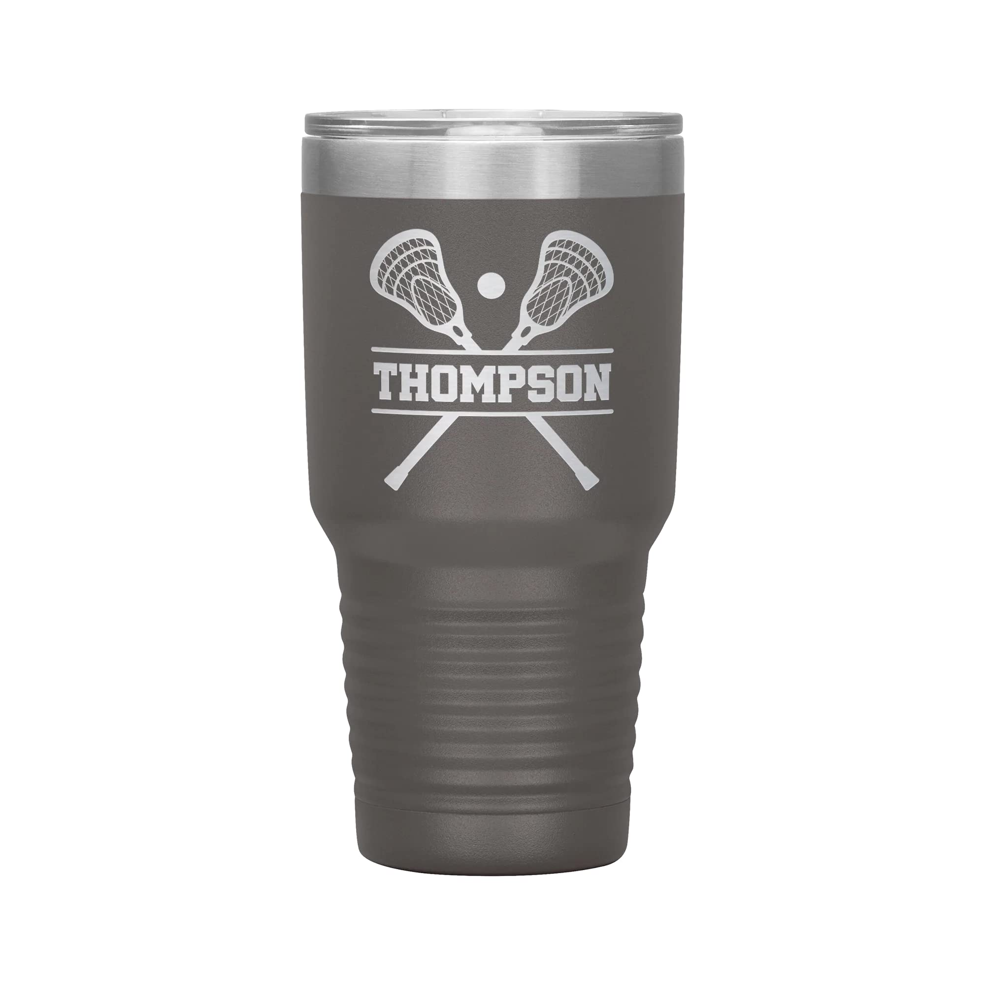 Personalized Lacrosse Tumbler with Name | 30oz Engraved Insulated Travel Mug