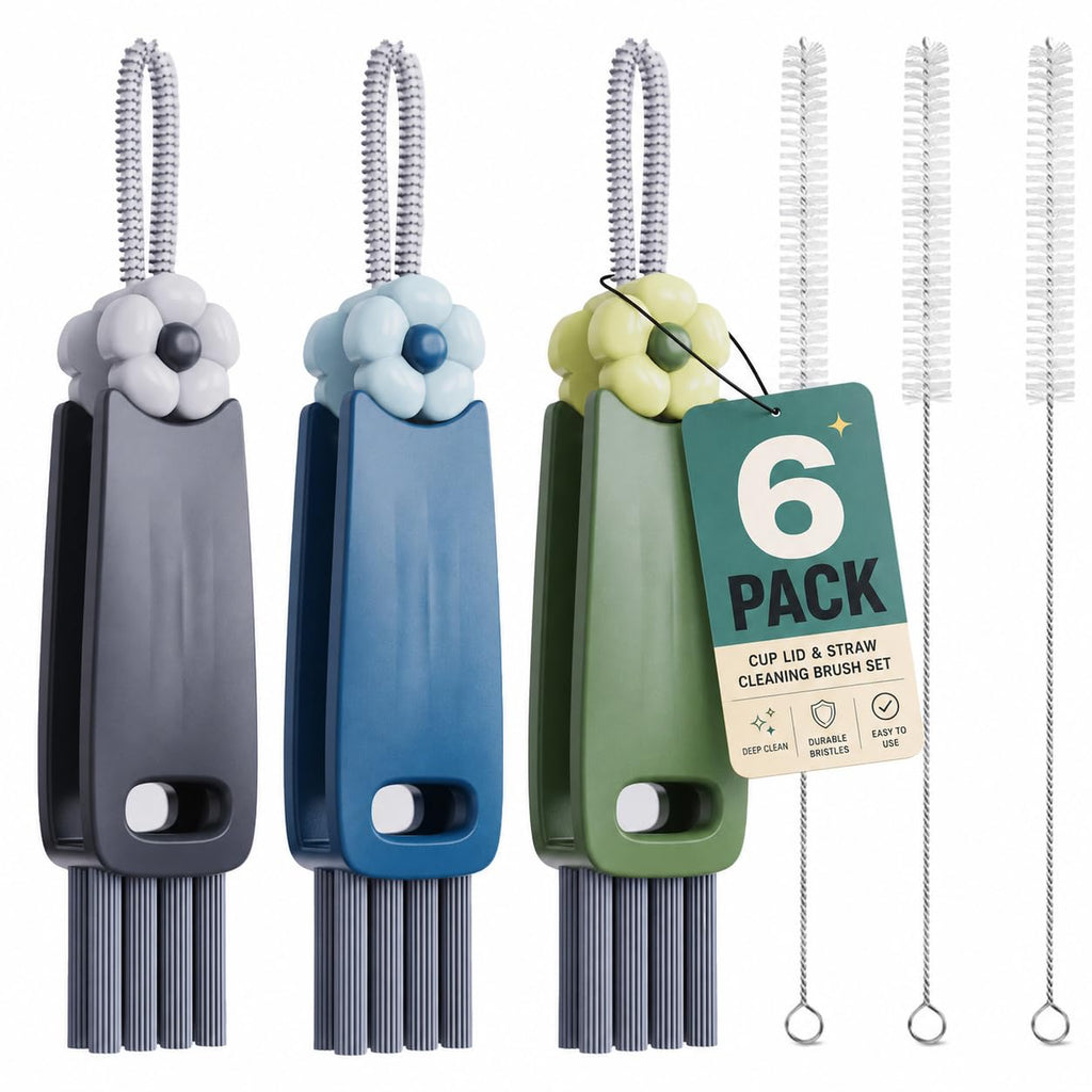 3-in-1 Cup Lid Gap Cleaning Brush Set | Multifunctional Bottle & Crevice Cleaner for Tumblers