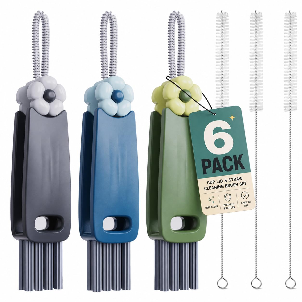 3-in-1 Cup Lid Gap Cleaning Brush Set | Multifunctional Bottle & Crevice Cleaner for Tumblers