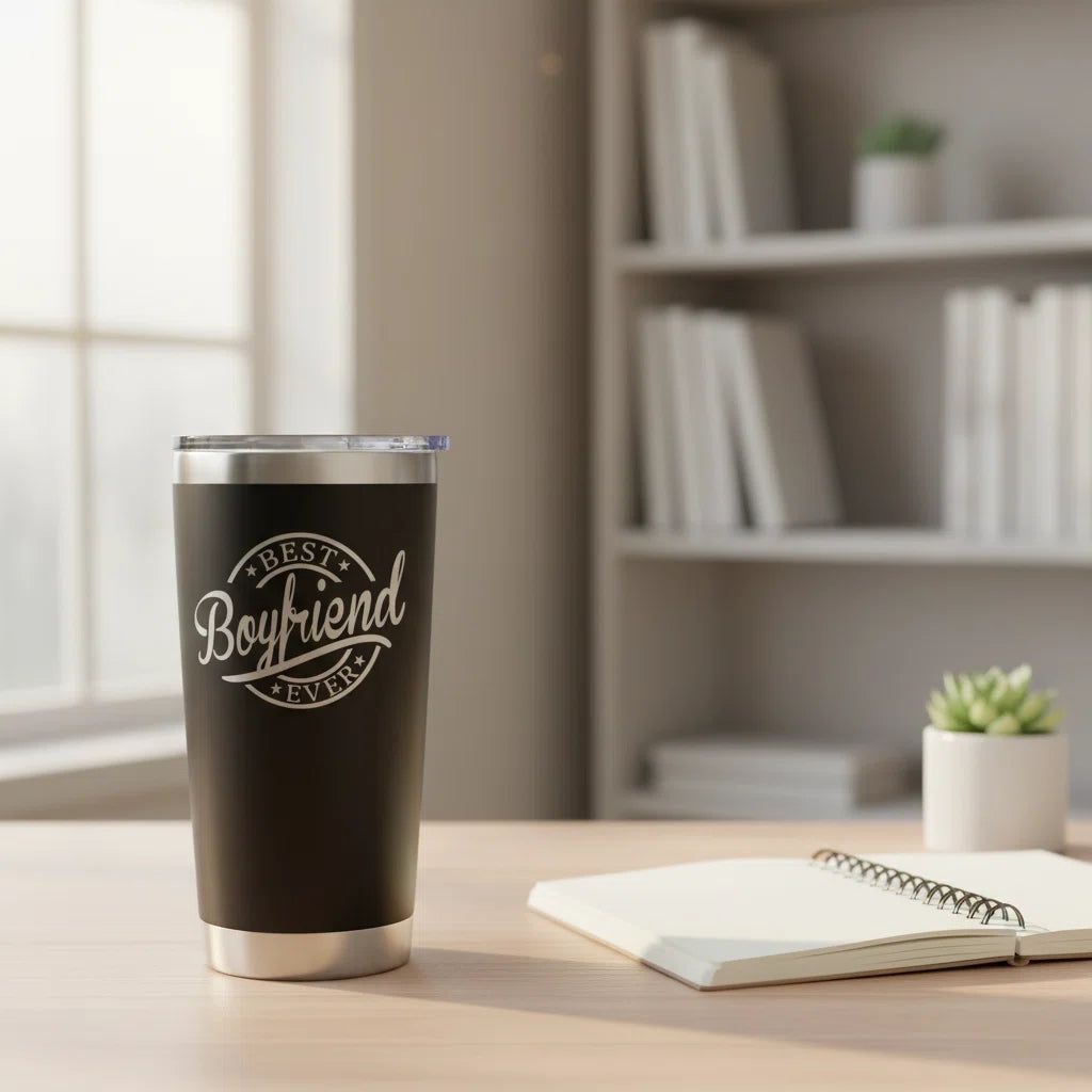 Best Boyfriend Ever 20oz Insulated Tumbler — Laser Engraved Valentine's & Birthday Gift
