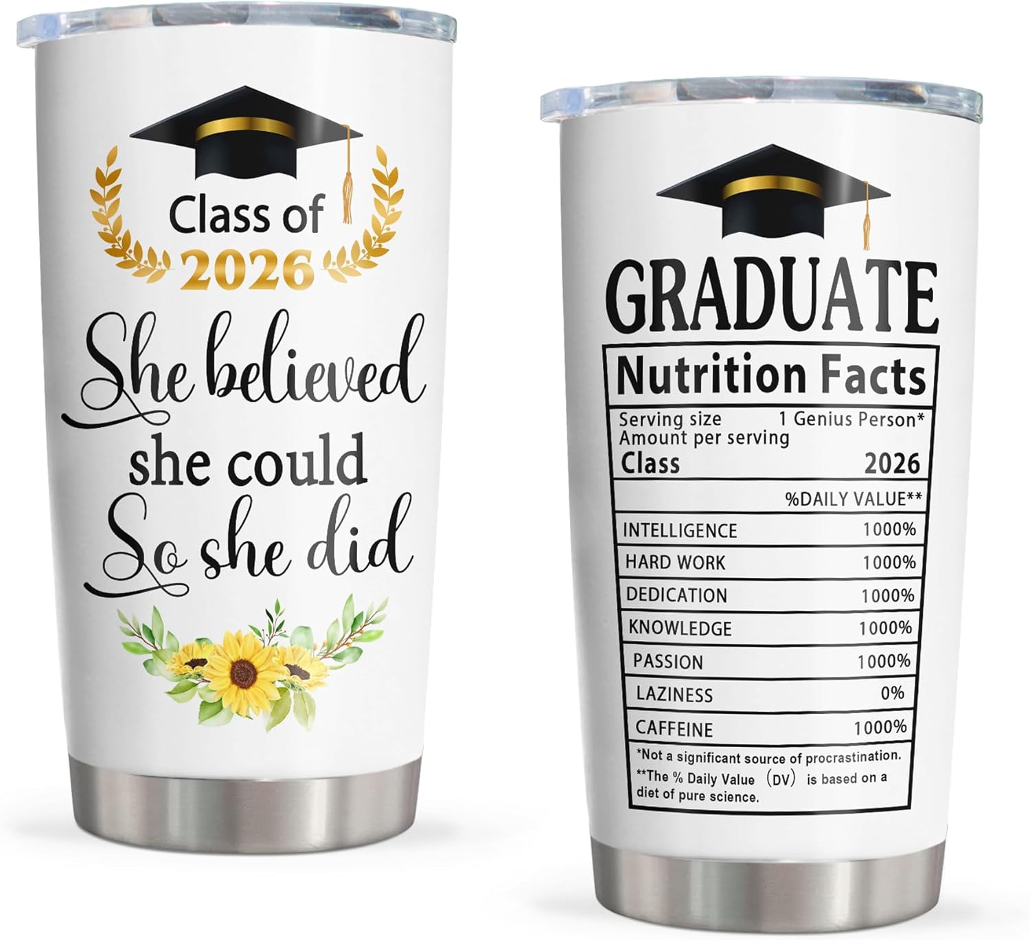 Graduation Gift Tumbler 20oz | Insulated Mug for Class of 2026
