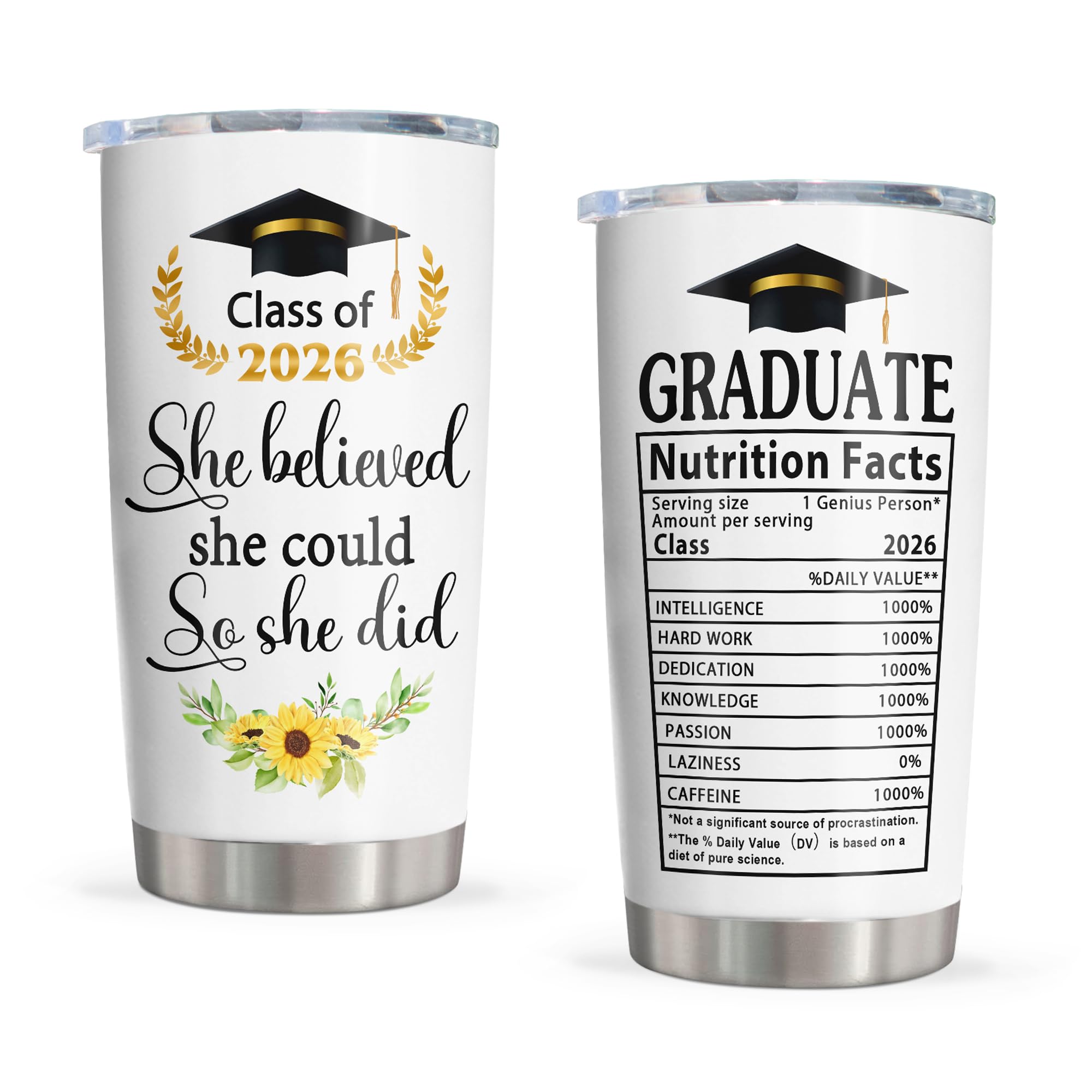 Graduation Gift Tumbler 20oz | Insulated Mug for Class of 2026