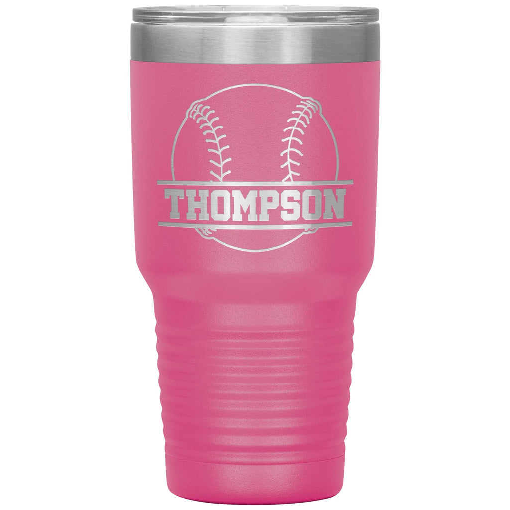 Personalized Baseball Tumbler with Name | 30oz Insulated Stainless Steel Baseball Travel Mug