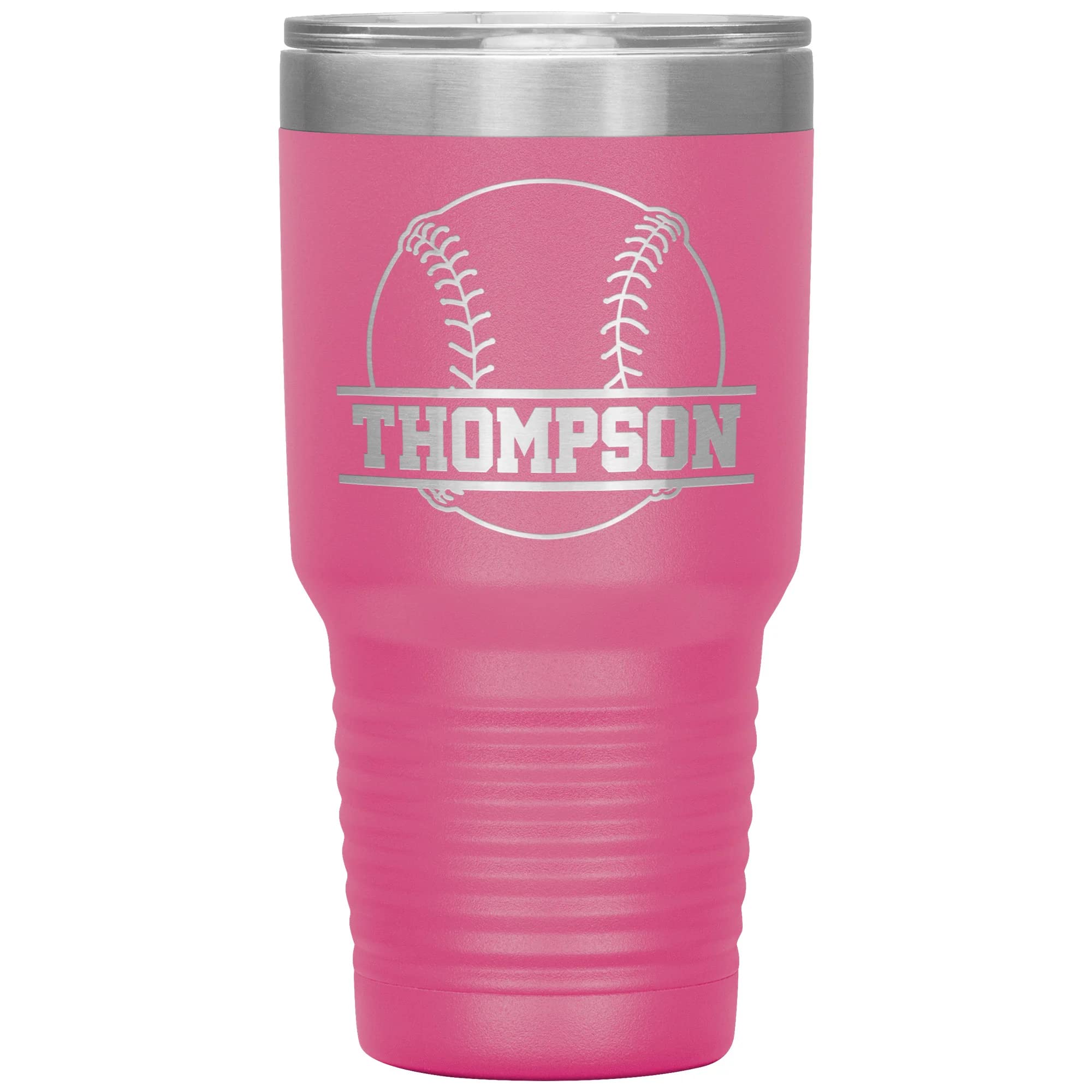 Personalized Baseball Tumbler with Name | 30oz Insulated Stainless Steel Baseball Travel Mug