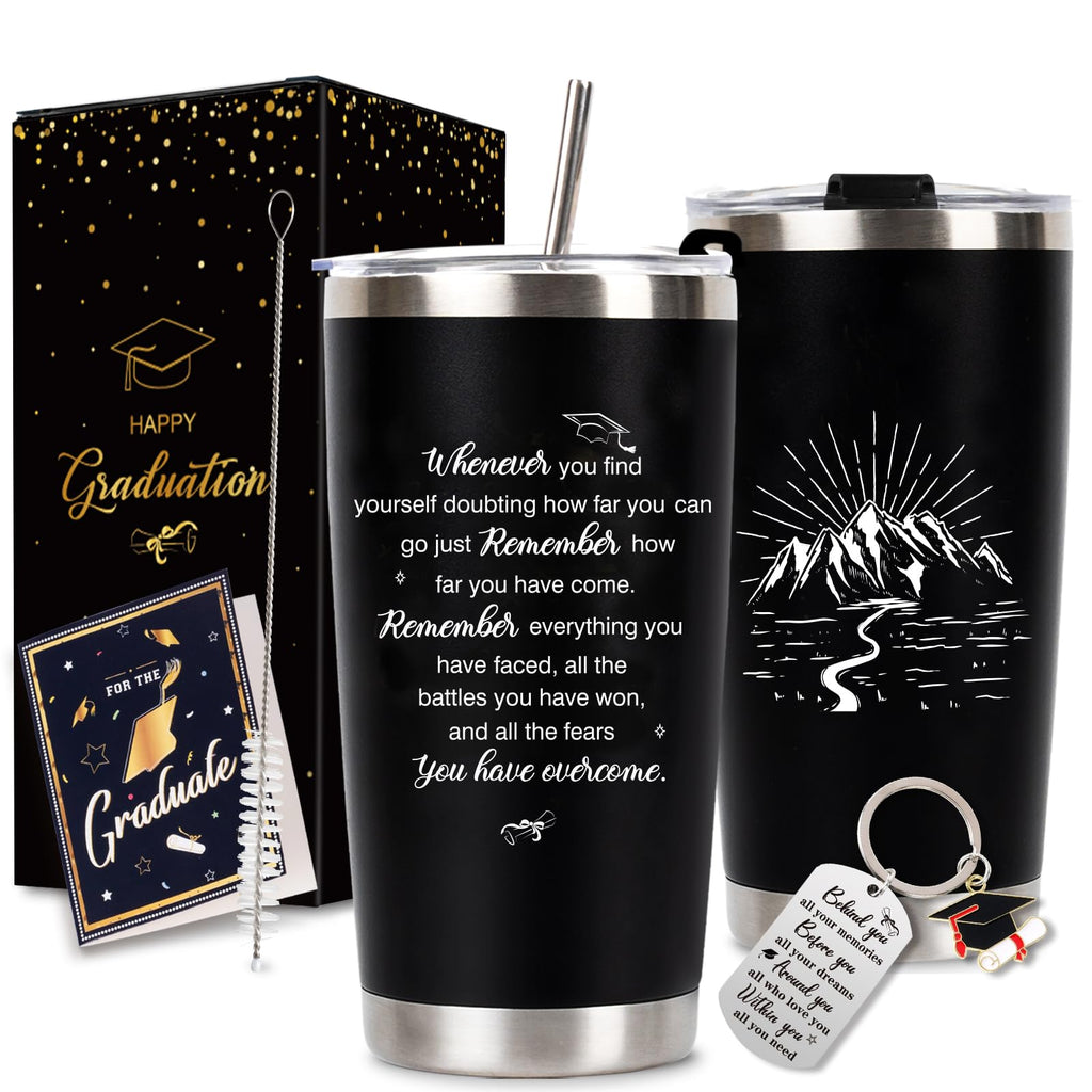 Graduation Gift Tumbler 2026 — 20oz Insulated Stainless Steel Tumbler with Lid, Straw & Gift Box