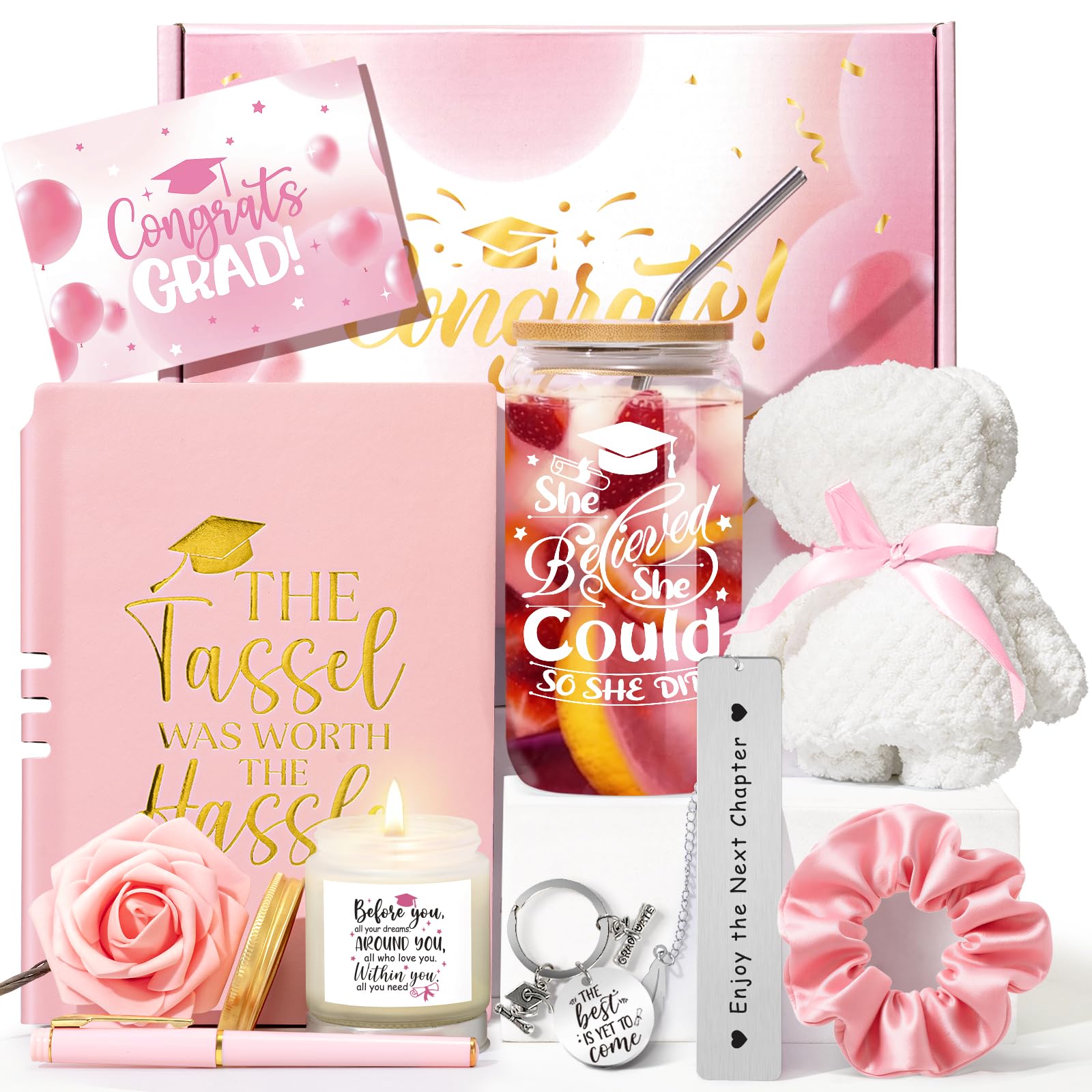Graduation Gift for Her 2026 — 20oz Tumbler Gift Set with Lid, Straw & Box | Class of 2026