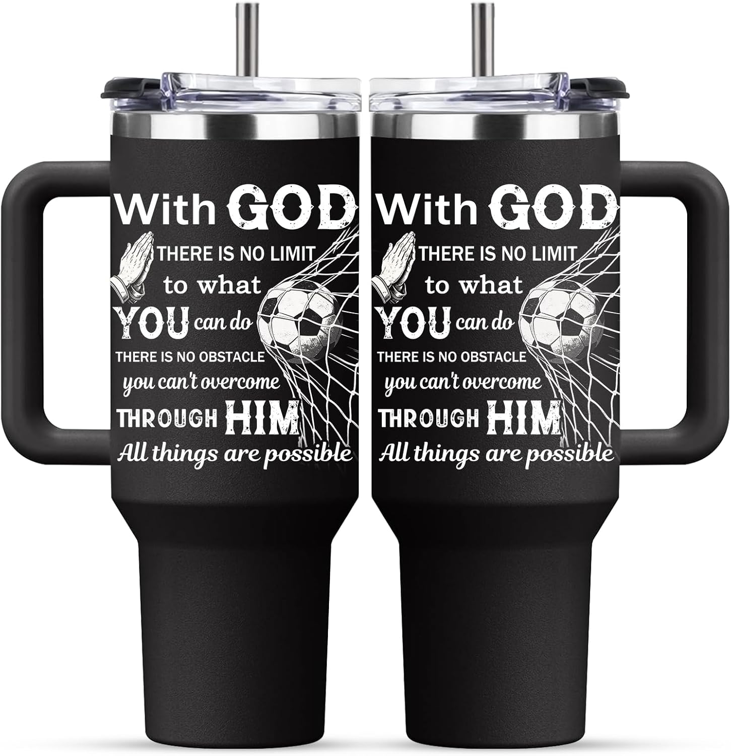 Soccer Tumbler for Women - 30 oz Insulated Stainless Steel Travel Cup