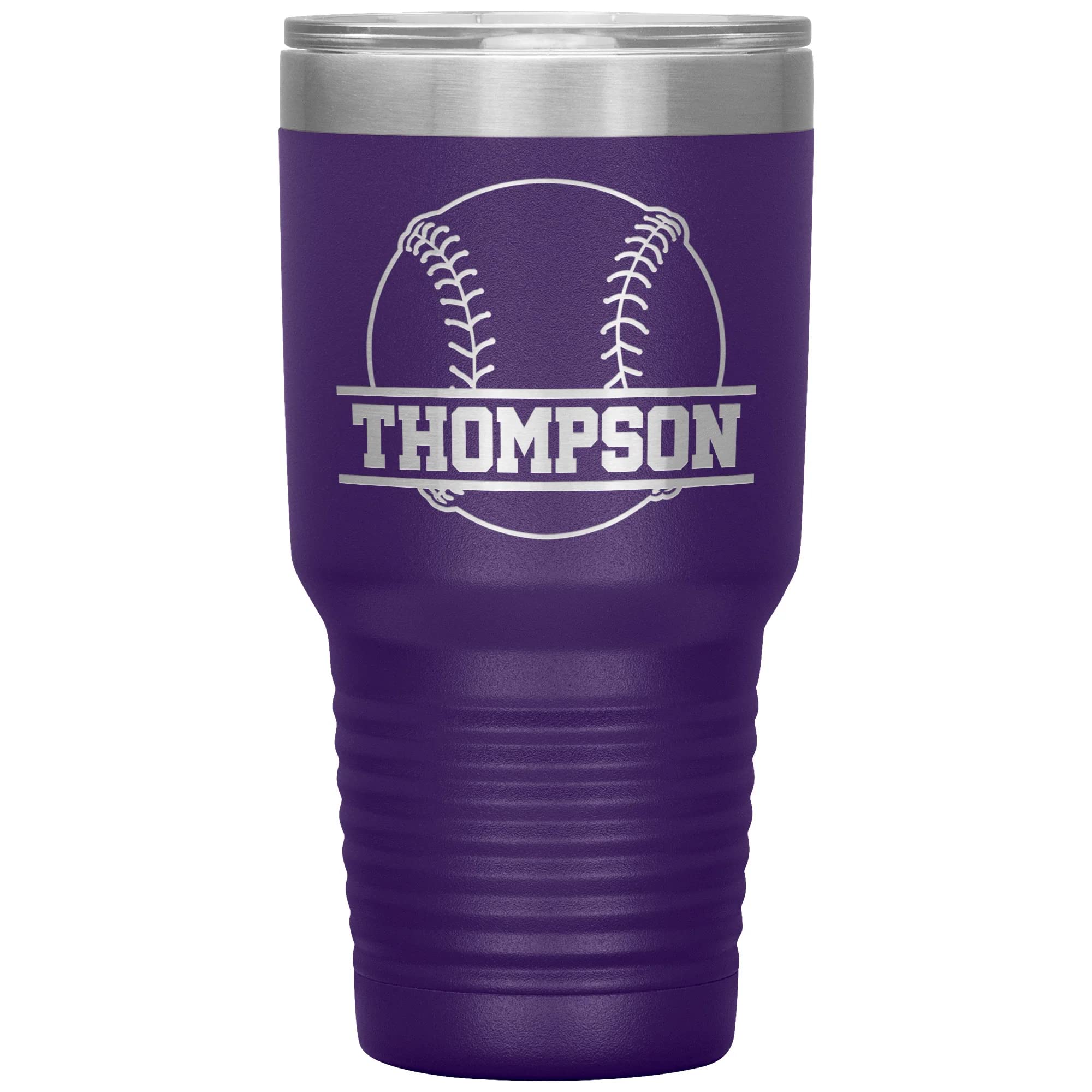 Personalized Baseball Tumbler with Name | 30oz Insulated Stainless Steel Baseball Travel Mug