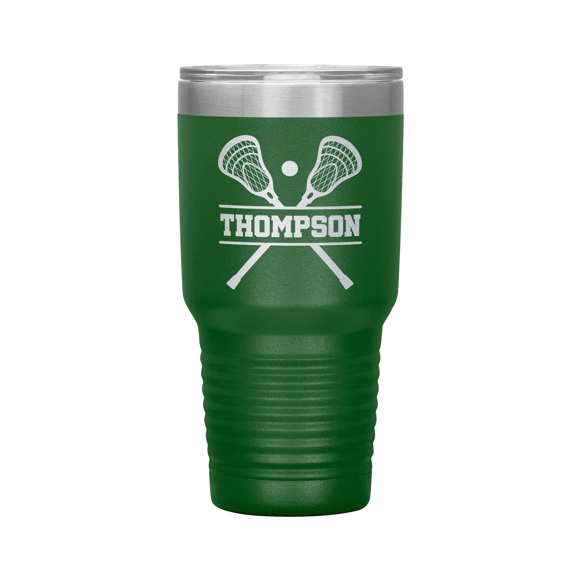Personalized Lacrosse Tumbler with Name | 30oz Engraved Insulated Travel Mug
