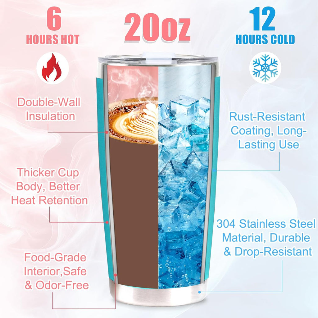 2026 Graduation Gift for Her Tumbler - 20 oz Blue Wine Tumbler Cup with Lid,Straw,Brush, Keychain and Card Set with Gift Box for Nursing High School College Female Graduates