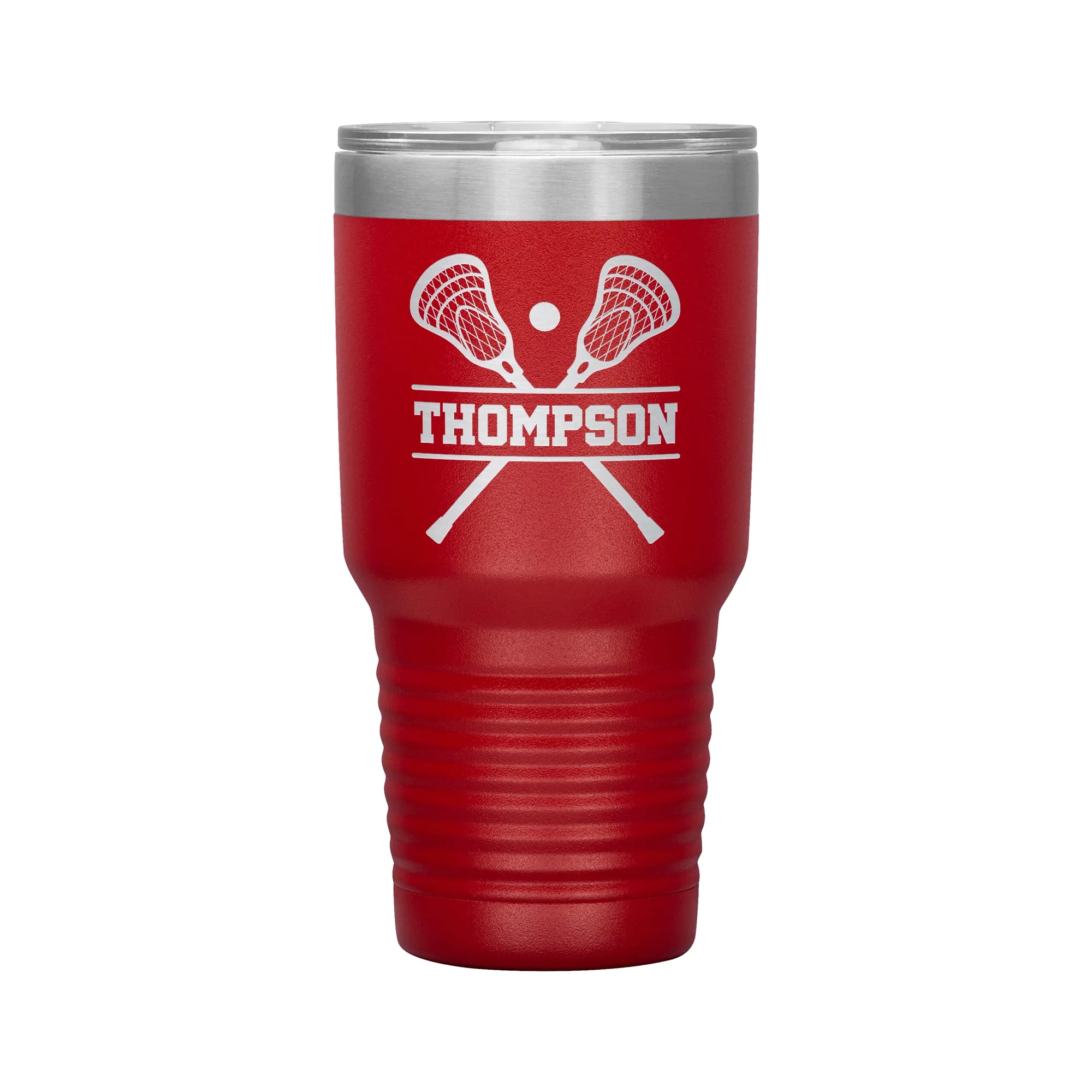 Personalized Lacrosse Tumbler with Name | 30oz Engraved Insulated Travel Mug