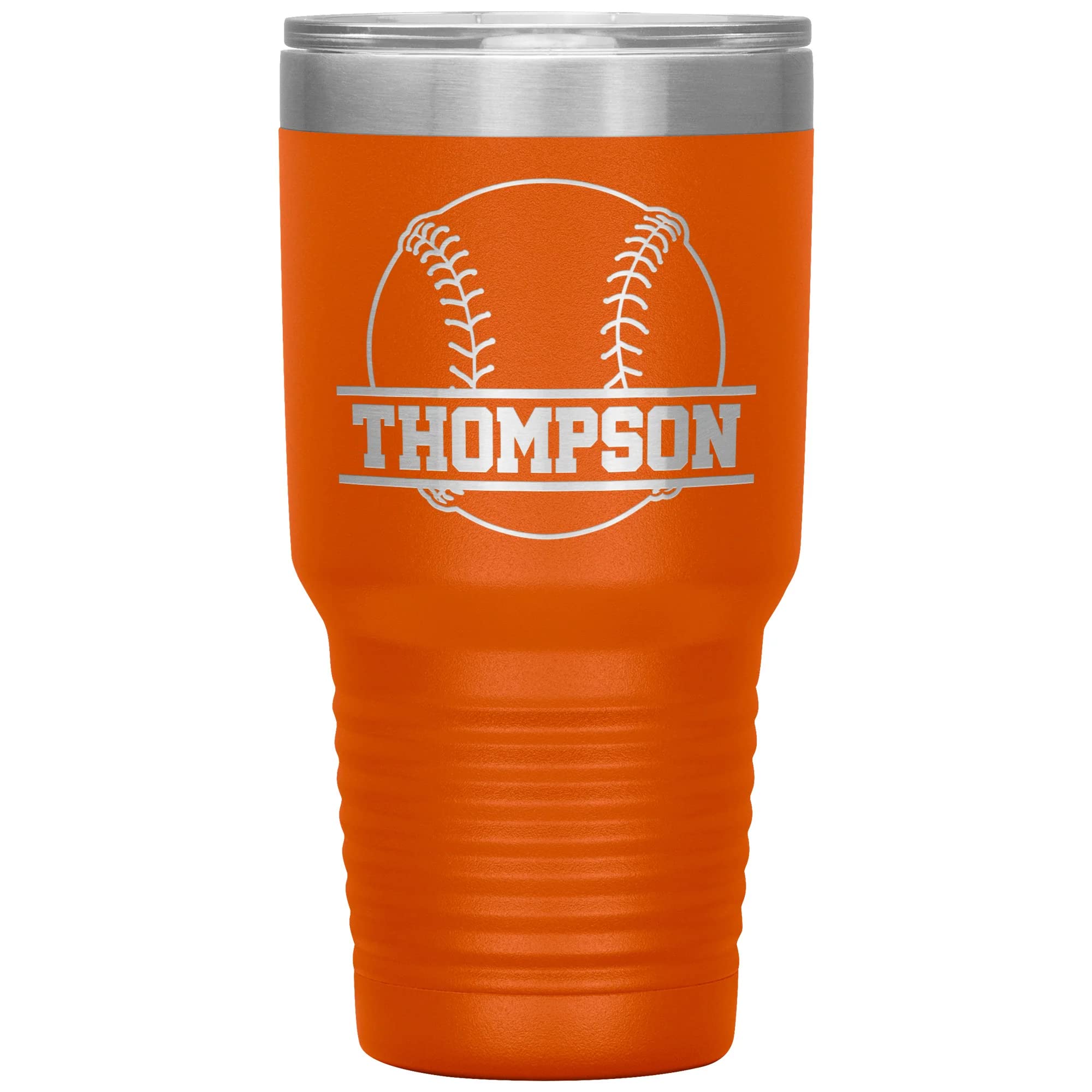 Personalized Baseball Tumbler with Name | 30oz Insulated Stainless Steel Baseball Travel Mug