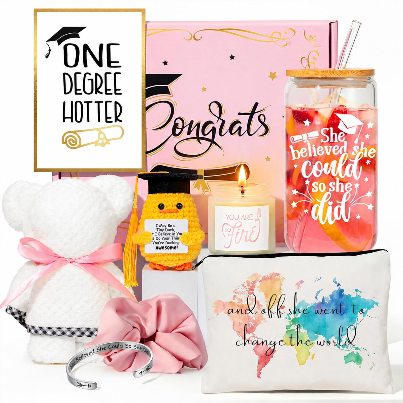 Graduation Gift for Her 2026 — 20oz Tumbler Gift Set with Lid, Straw & Box | Class of 2026
