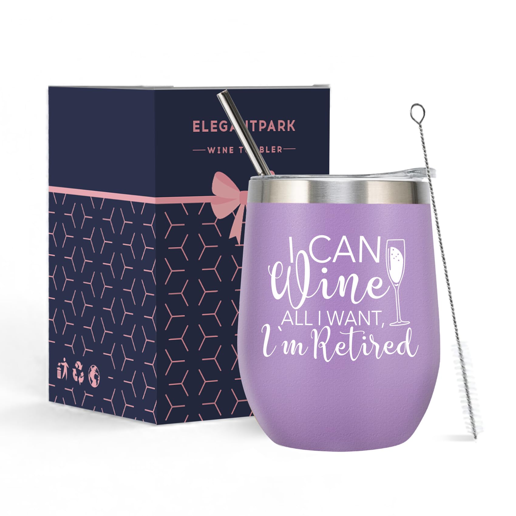 Retirement Gifts for Women | Funny Insulated Wine Tumbler 12oz with Lid & Straw | 2026 Farewell Gift