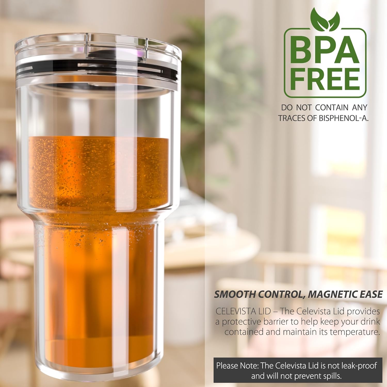 Replacement Tumbler Lid for 20oz & 10oz Cups | Magnetic Slider Lid | 1–4 Pack