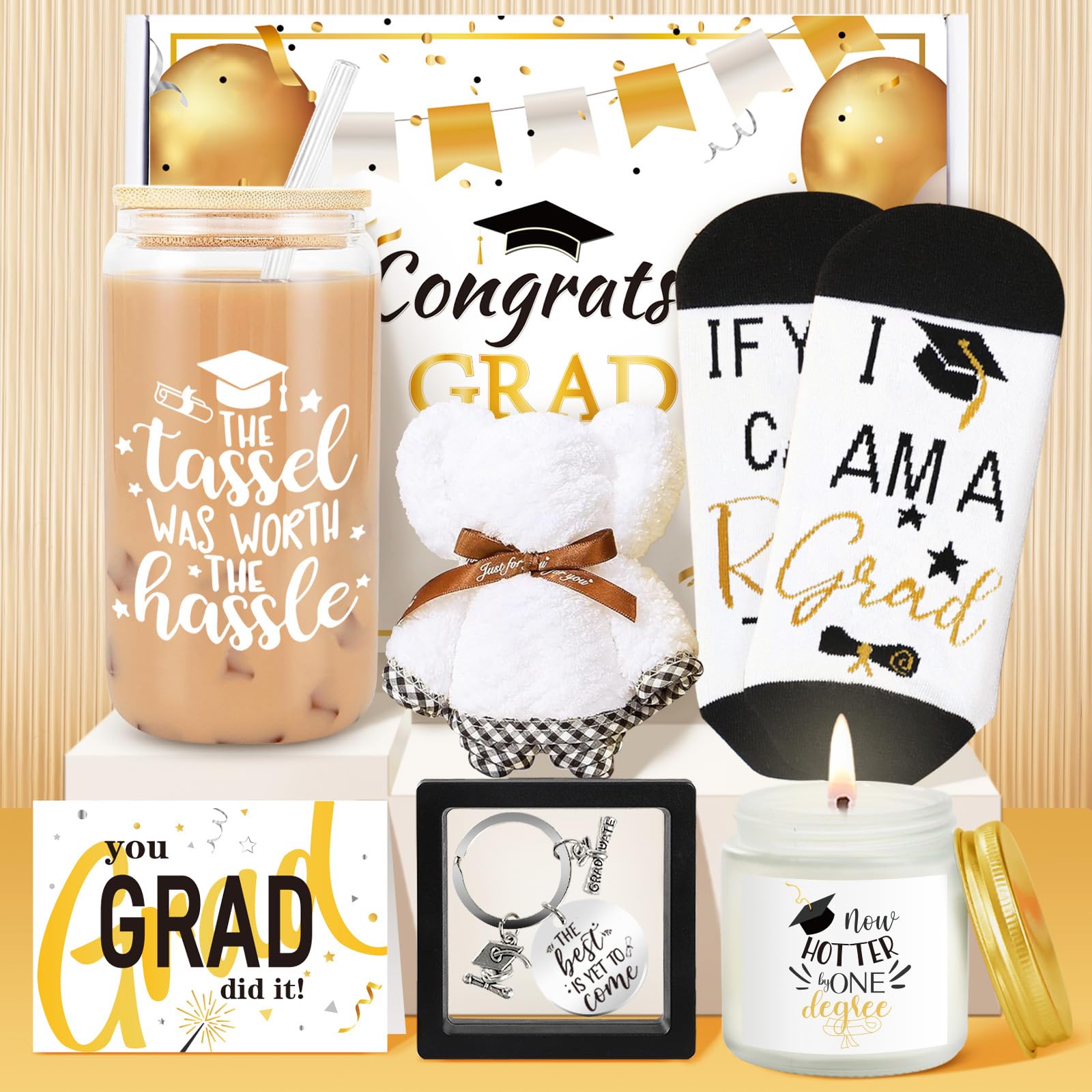 Graduation Gift for Her 2026 — 20oz Tumbler Gift Set with Lid, Straw & Box | Class of 2026