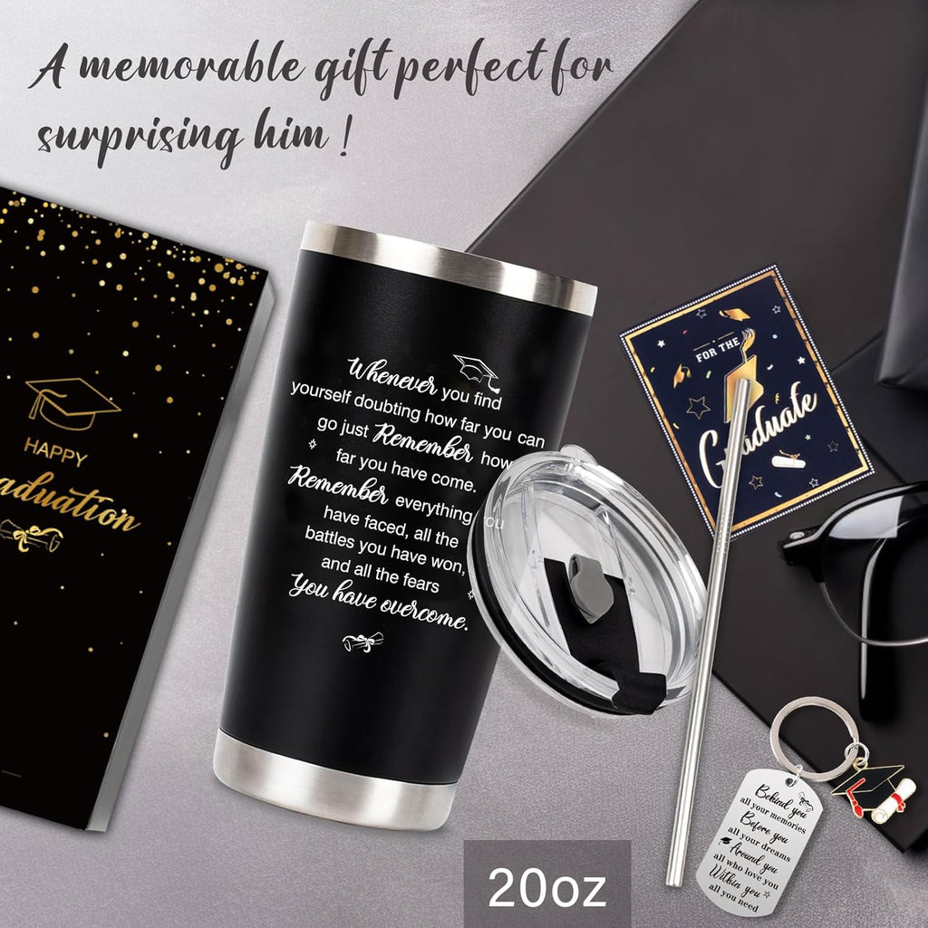 Graduation Gift Tumbler 2026 — 20oz Insulated Stainless Steel Tumbler with Lid, Straw & Gift Box