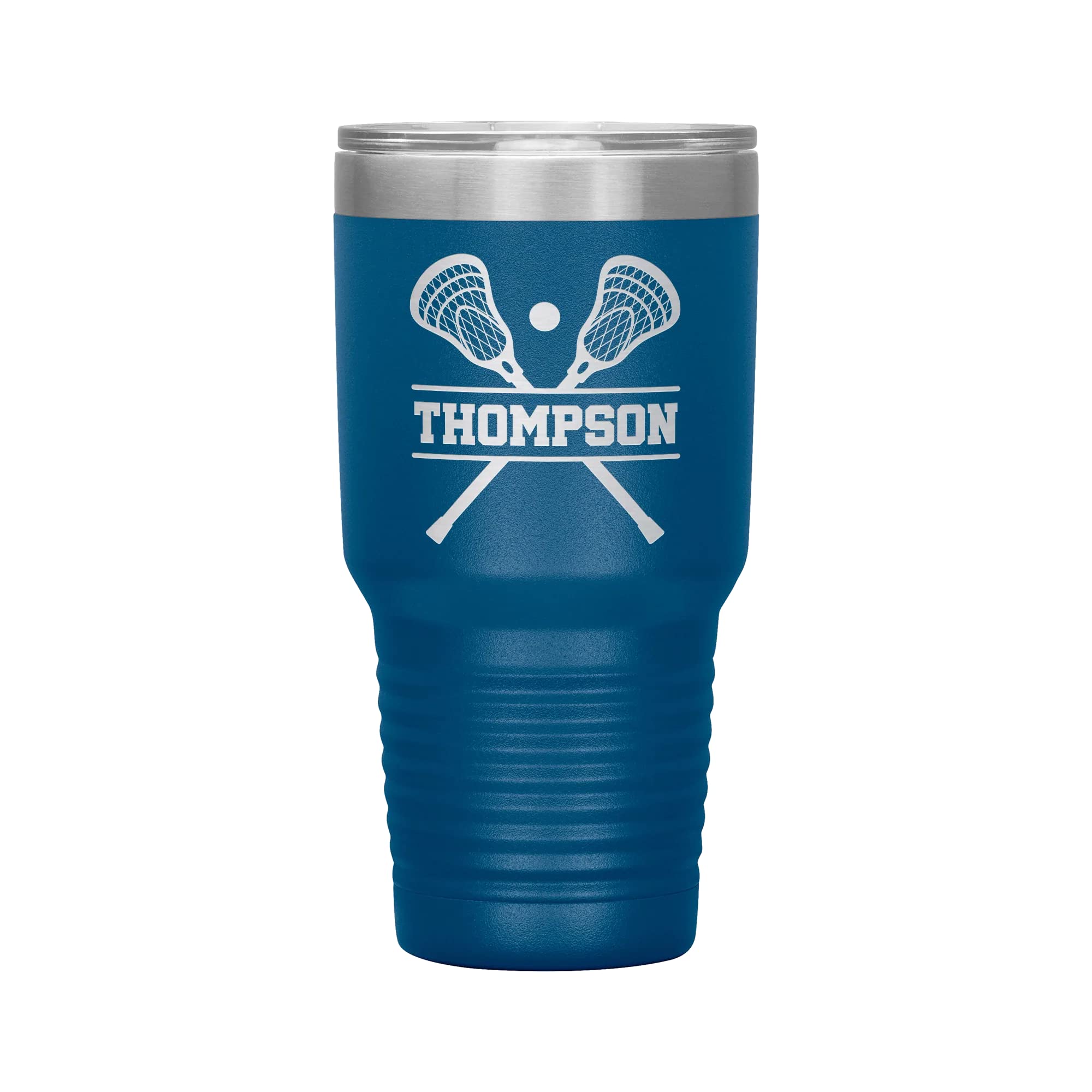 Personalized Lacrosse Tumbler with Name | 30oz Engraved Insulated Travel Mug