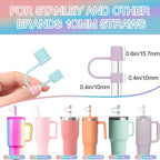 Silicone Straw Cover Caps for Stanley Cup | 10mm Straw Toppers for 40oz & 30oz Tumbler