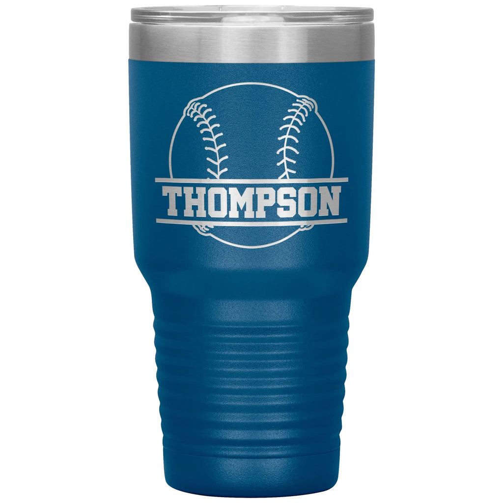 Personalized Baseball Tumbler with Name | 30oz Insulated Stainless Steel Baseball Travel Mug