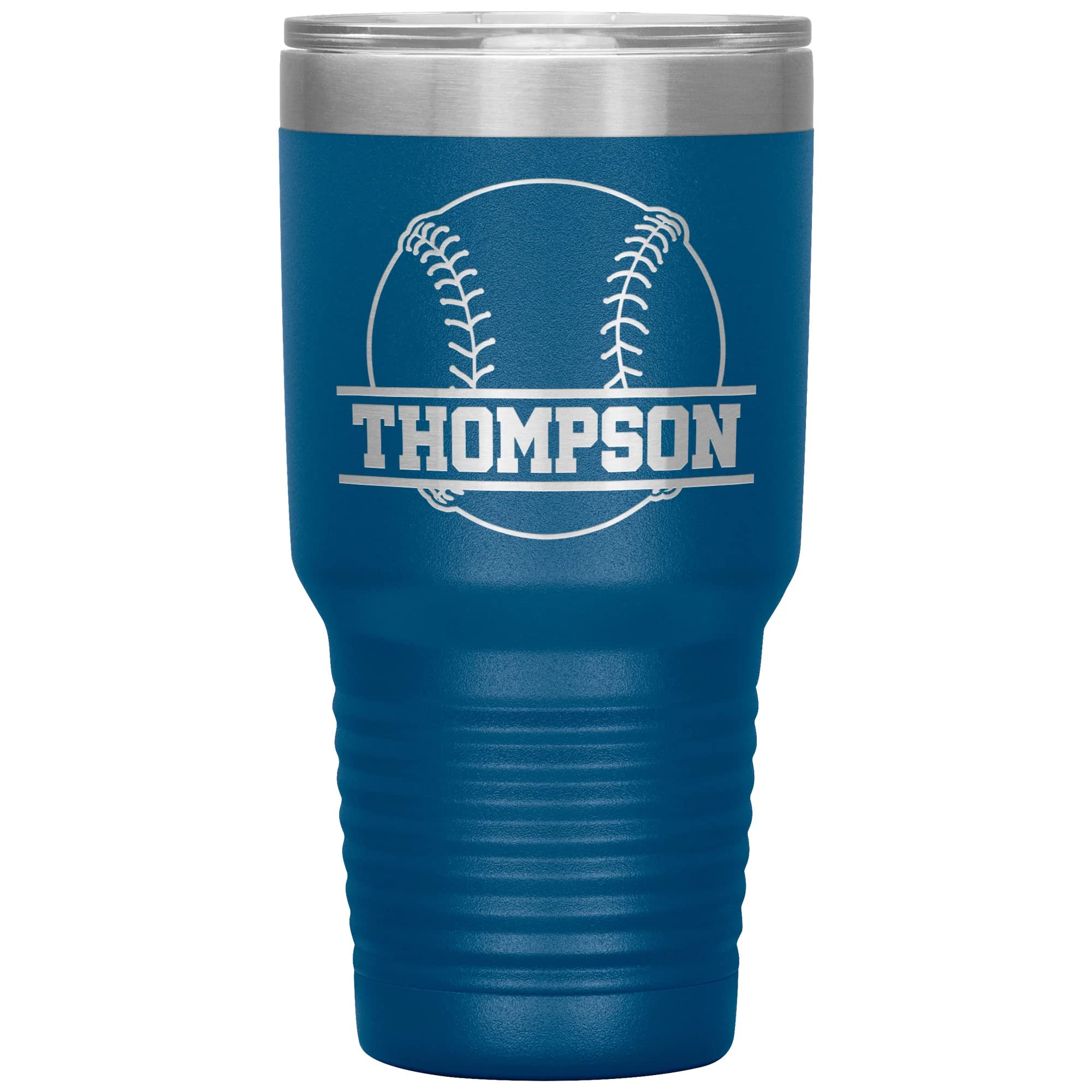 Personalized Baseball Tumbler with Name | 30oz Insulated Stainless Steel Baseball Travel Mug