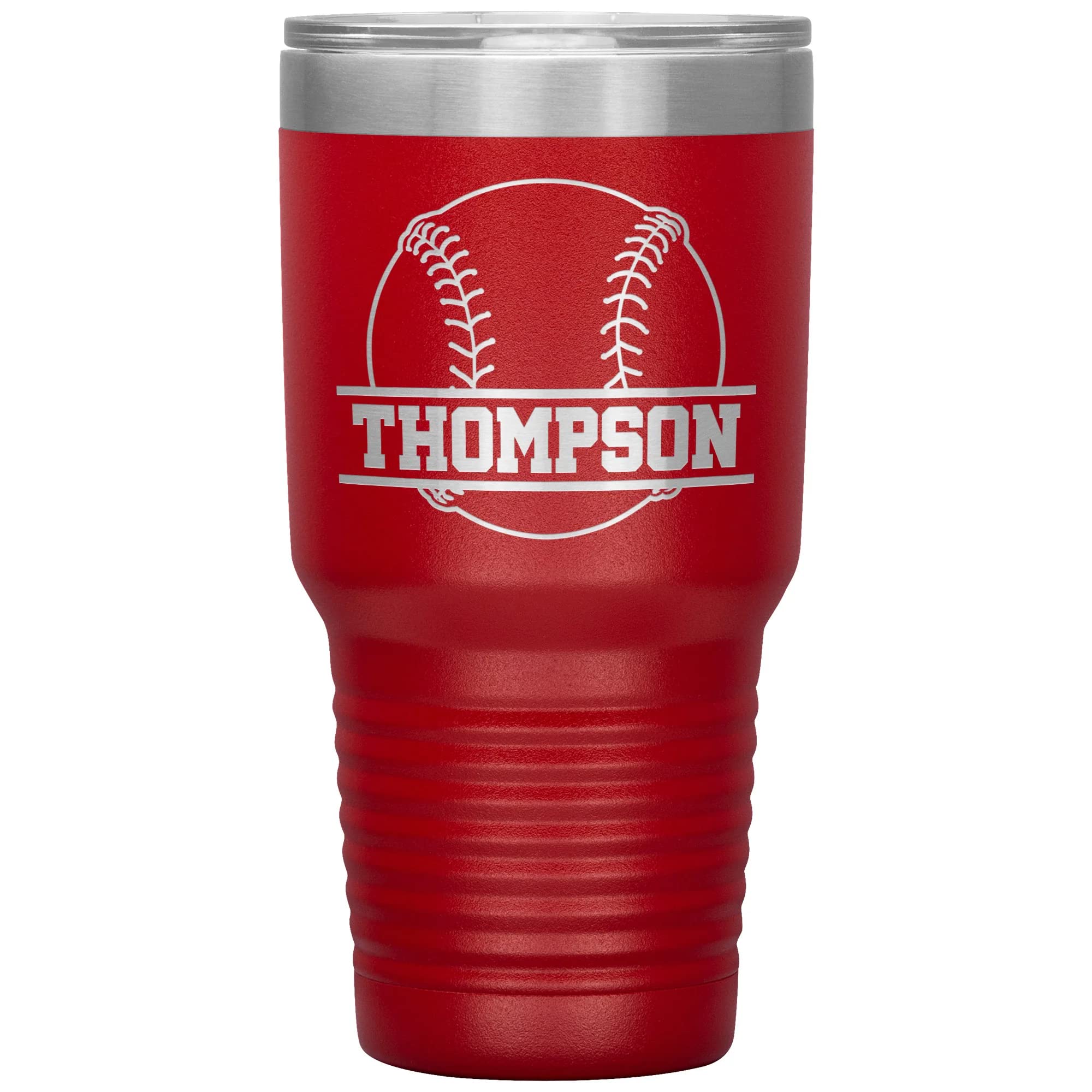 Personalized Baseball Tumbler with Name | 30oz Insulated Stainless Steel Baseball Travel Mug