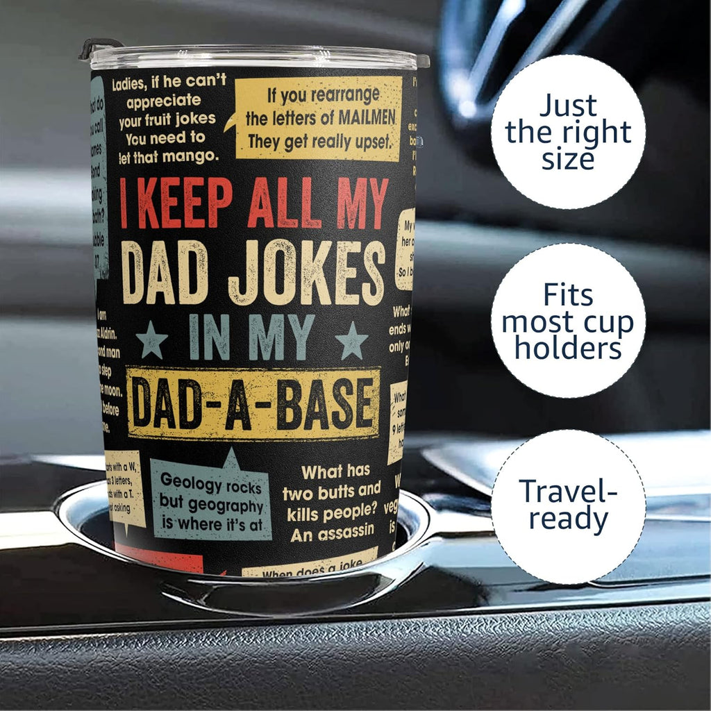 20oz Dad Tumbler with Lid – Funny Dad Joke Gift for Father's Day & Birthday