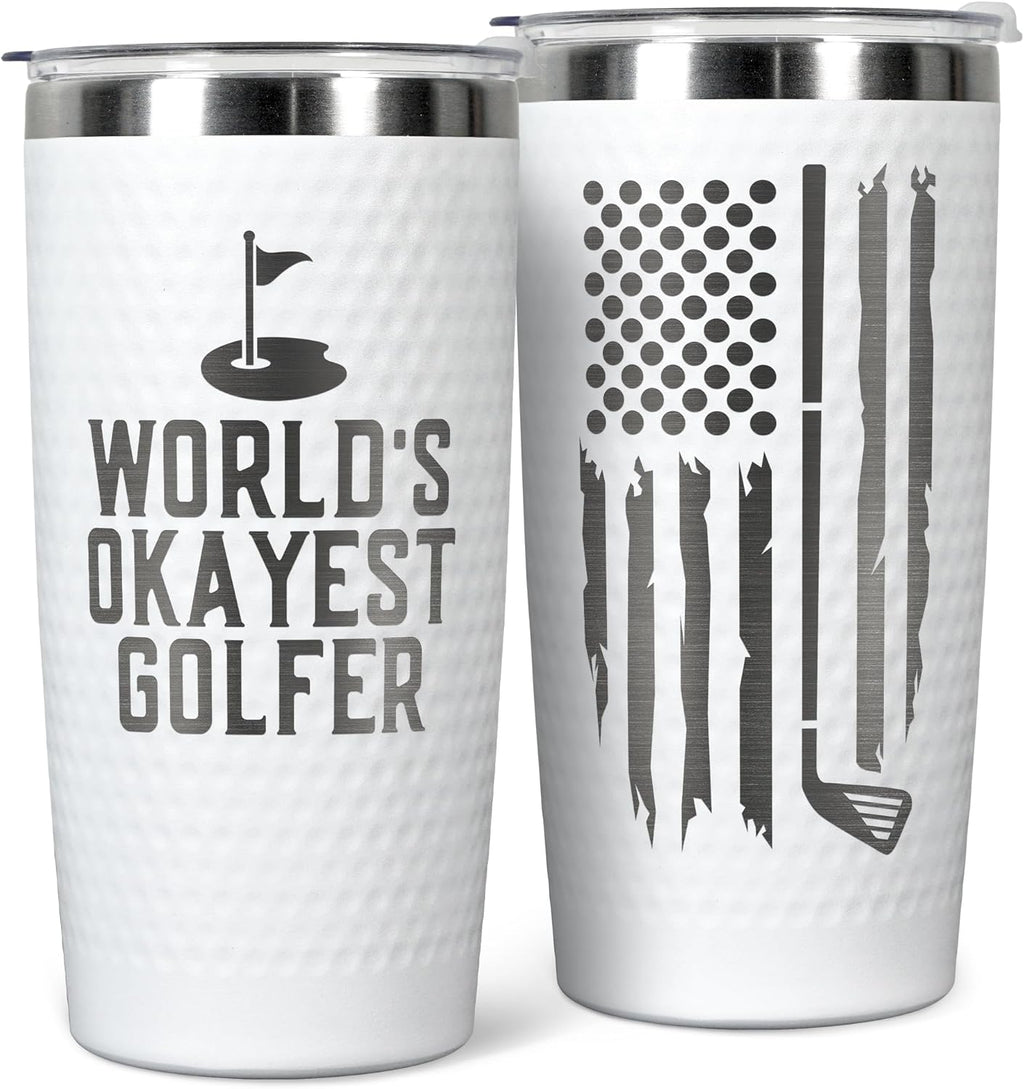 Golf Gift Tumbler - 20 oz Insulated Stainless Steel Cup for Golfers