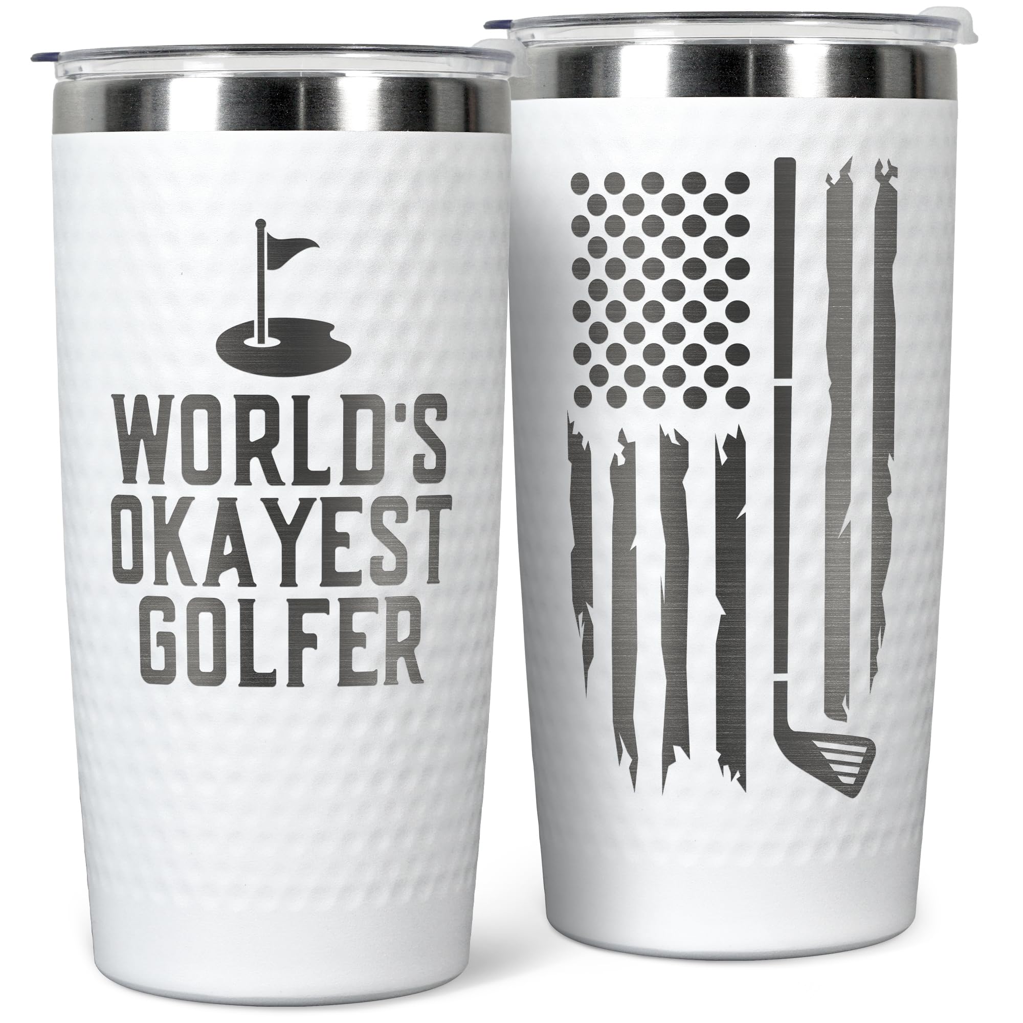 Golf Gift Tumbler - 20 oz Insulated Stainless Steel Cup for Golfers