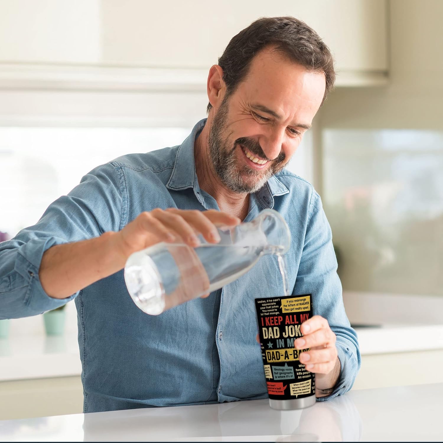20oz Dad Tumbler with Lid – Funny Dad Joke Gift for Father's Day & Birthday