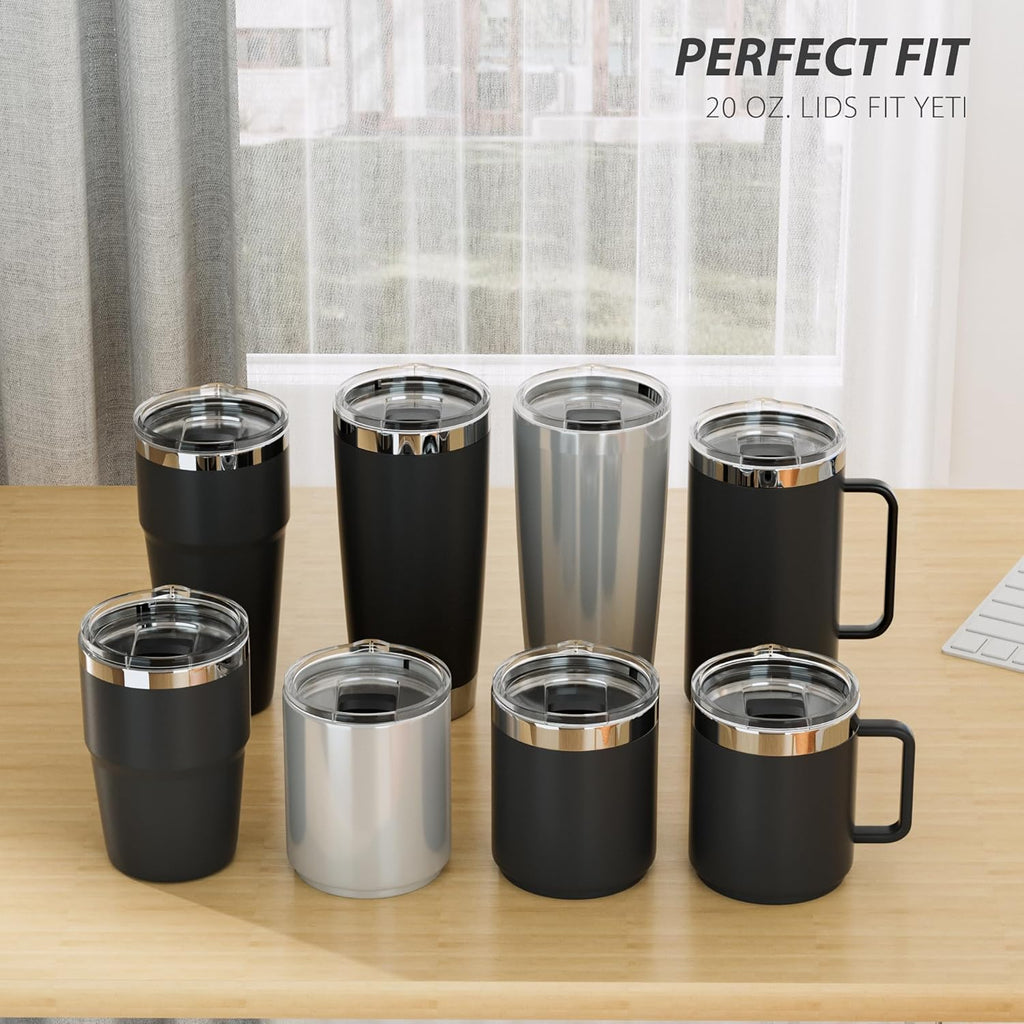 Replacement Tumbler Lid for 20oz & 10oz Cups | Magnetic Slider Lid | 1–4 Pack
