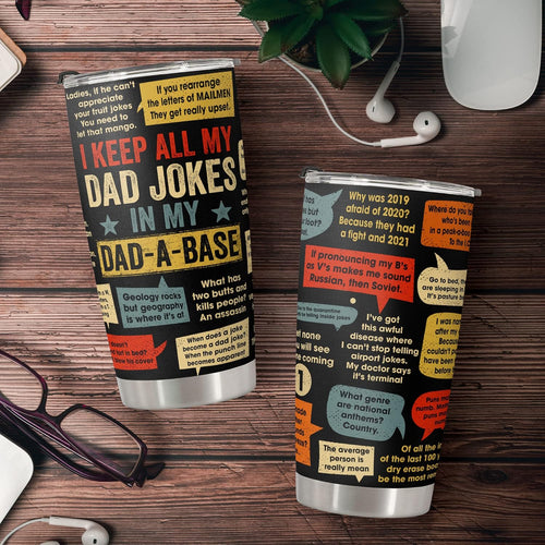 20oz Dad Tumbler with Lid – Funny Dad Joke Gift for Father's Day & Birthday