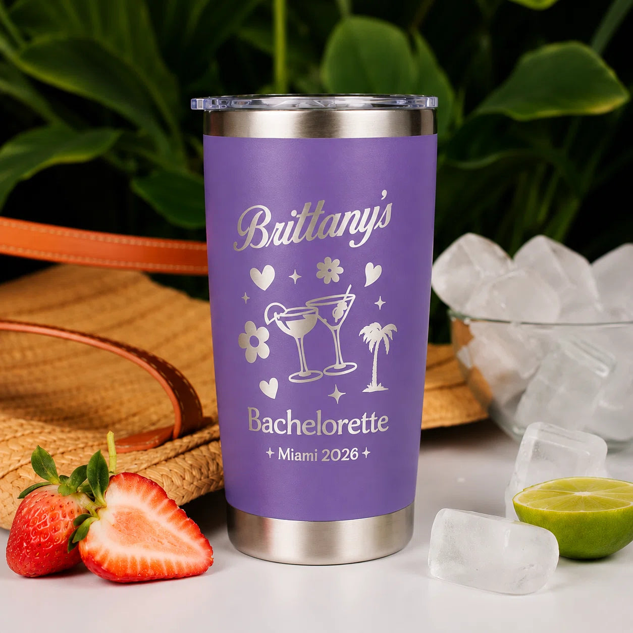 Personalized Girl's Trip 20oz Bachelorette Tumbler – Custom Name & Destination