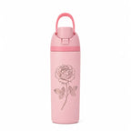 24oz Laser Engraved Insulated Water Bottle — Rose , Gift for Her