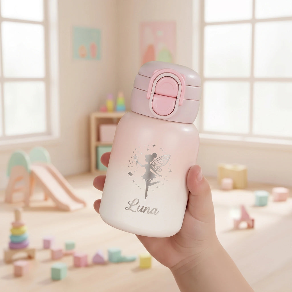 Personalized 17oz Kids Flip-Top Water Bottle | Custom Laser Engraved Name & Design