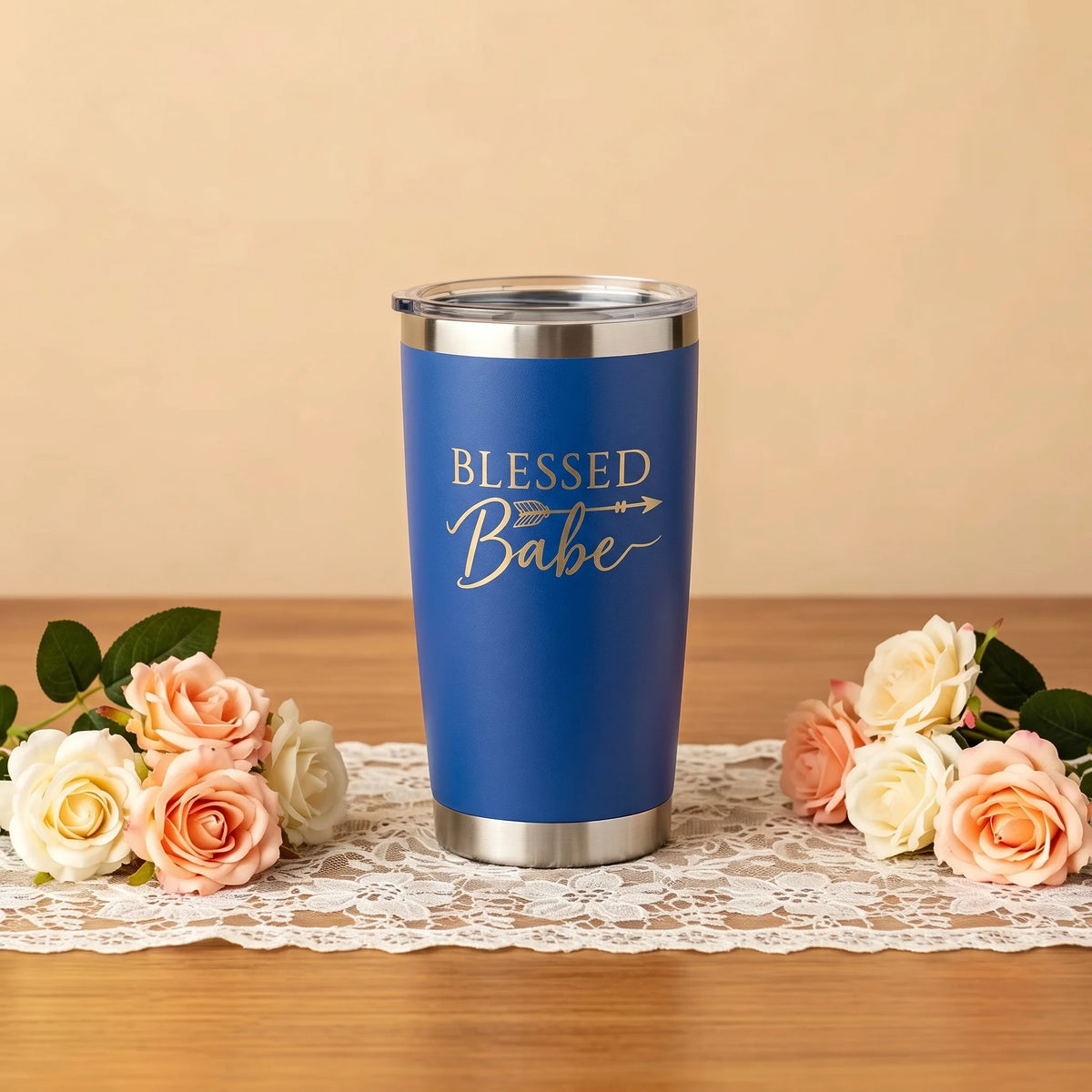 Blessed Babe Tumbler | 20oz Laser Engraved Insulated Cup | Gift for Her