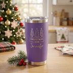 Personalized Christmas Crew Tumbler with Name | 20oz Laser Engraved Holiday Gift