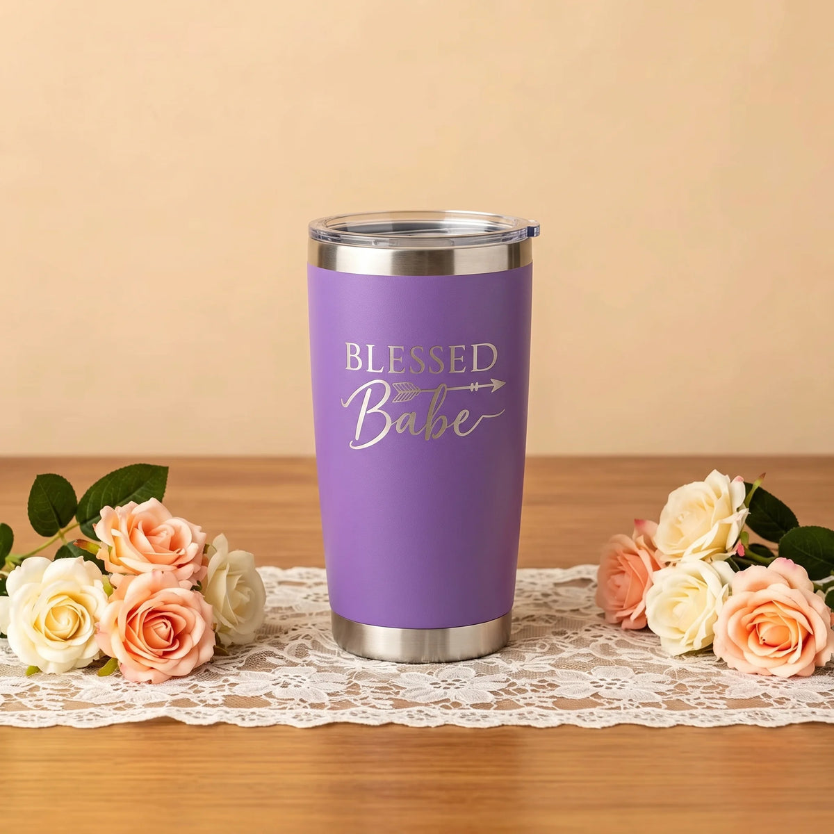 Blessed Babe Tumbler | 20oz Laser Engraved Insulated Cup | Gift for Her